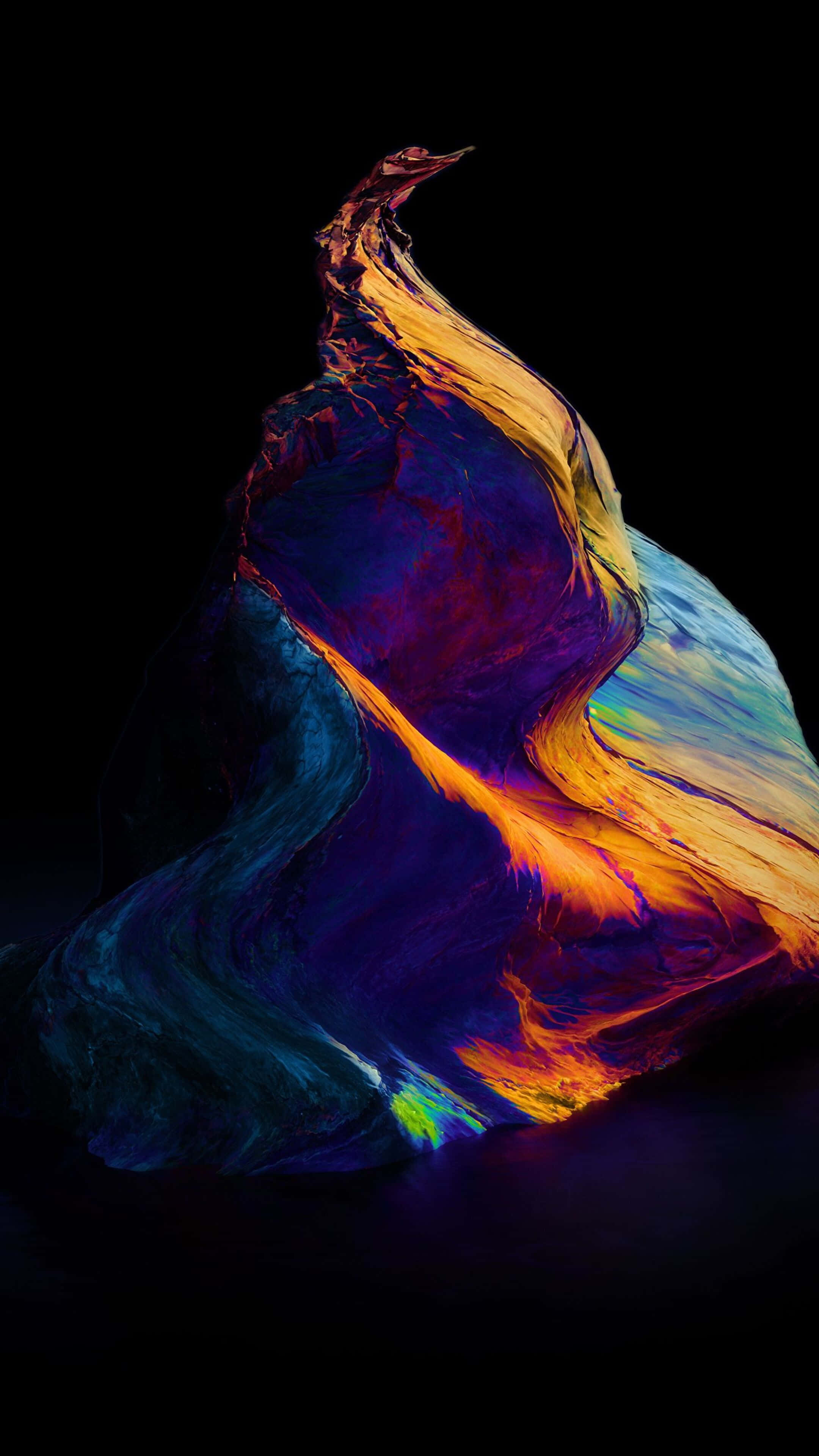 4K Amoled phone, glowing orange, blue, 4K Phone Wallpaper