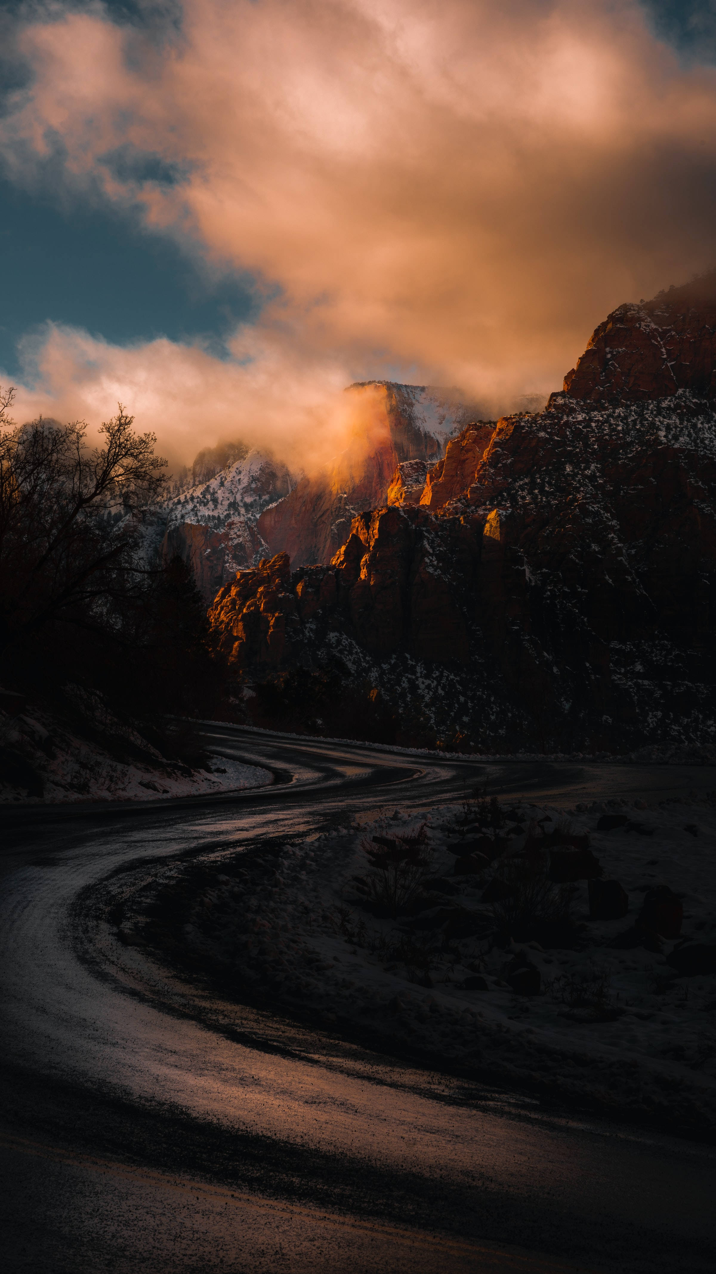 4K Ultra HD Phone, United States National Park, winding road, 4K Phone Wallpaper