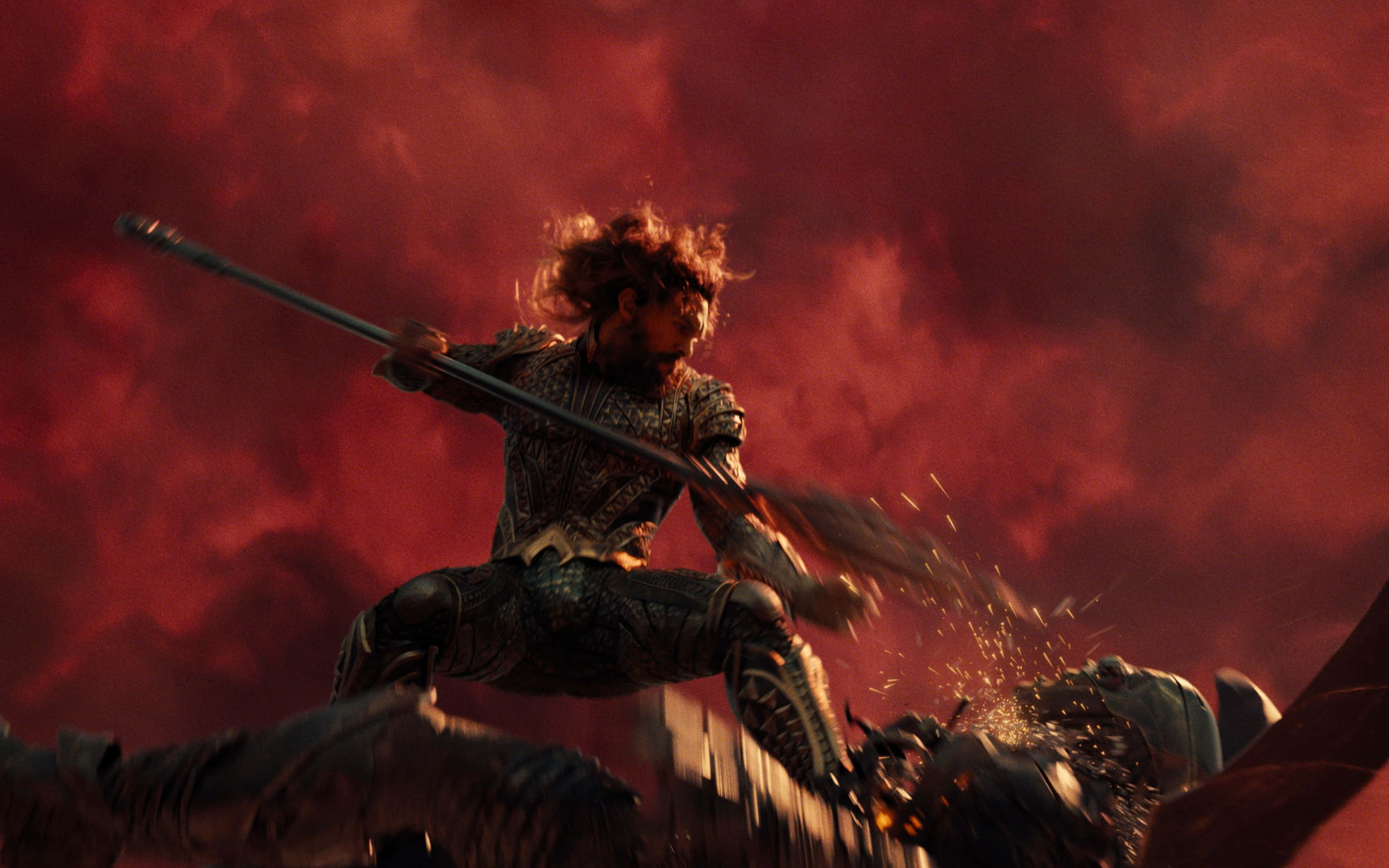 4K Superhero, ornate armor, spear, 4K Desktop Wallpaper