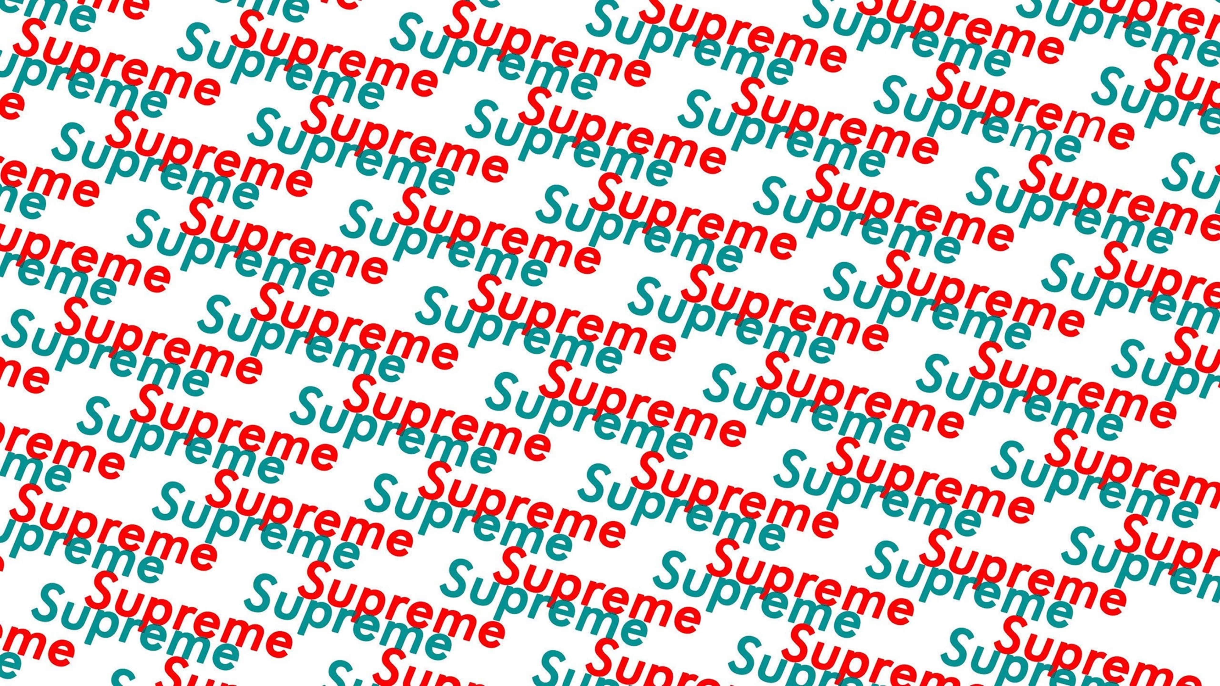 Supreme, red, teal, 4K Desktop Wallpaper