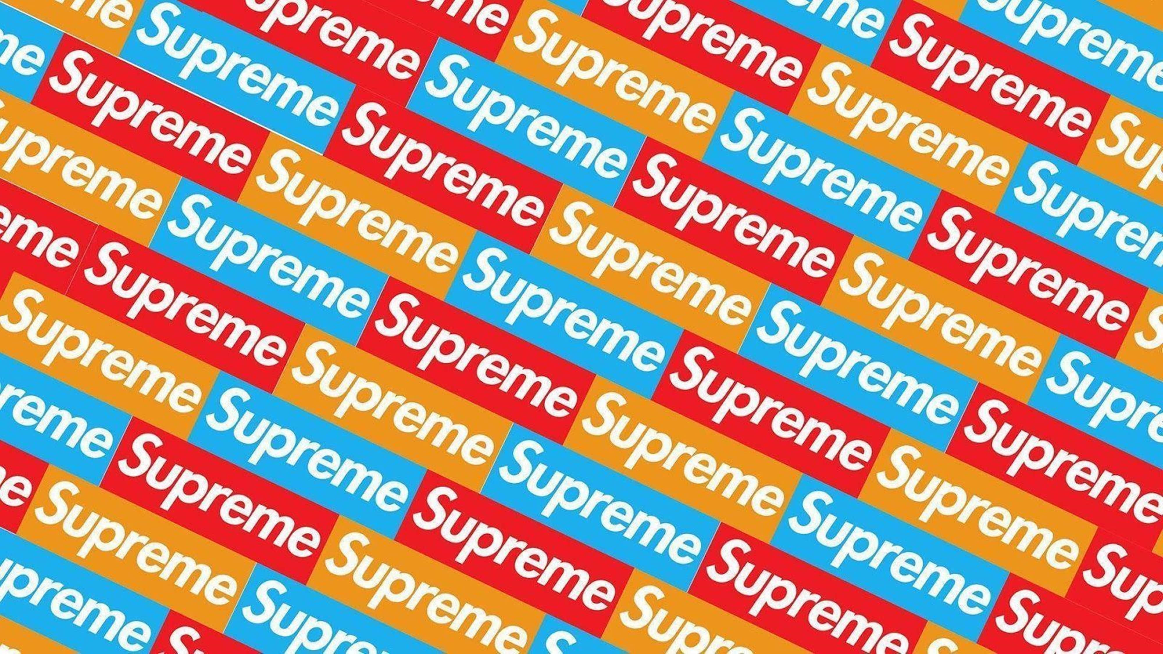 Supreme, red, blue, 4K Desktop Wallpaper
