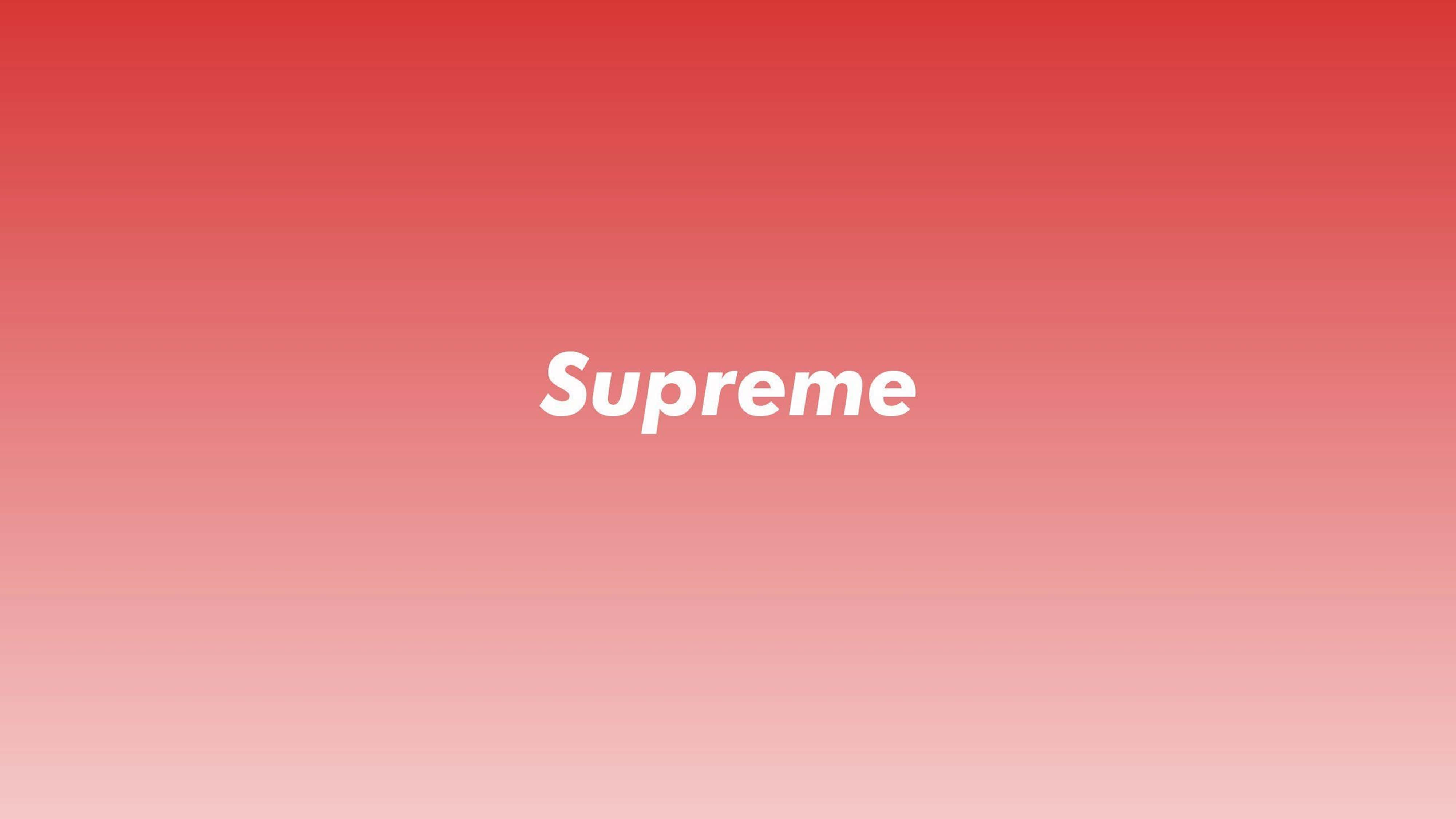 Supreme, red ombre, white bold font, 4K Desktop Wallpaper