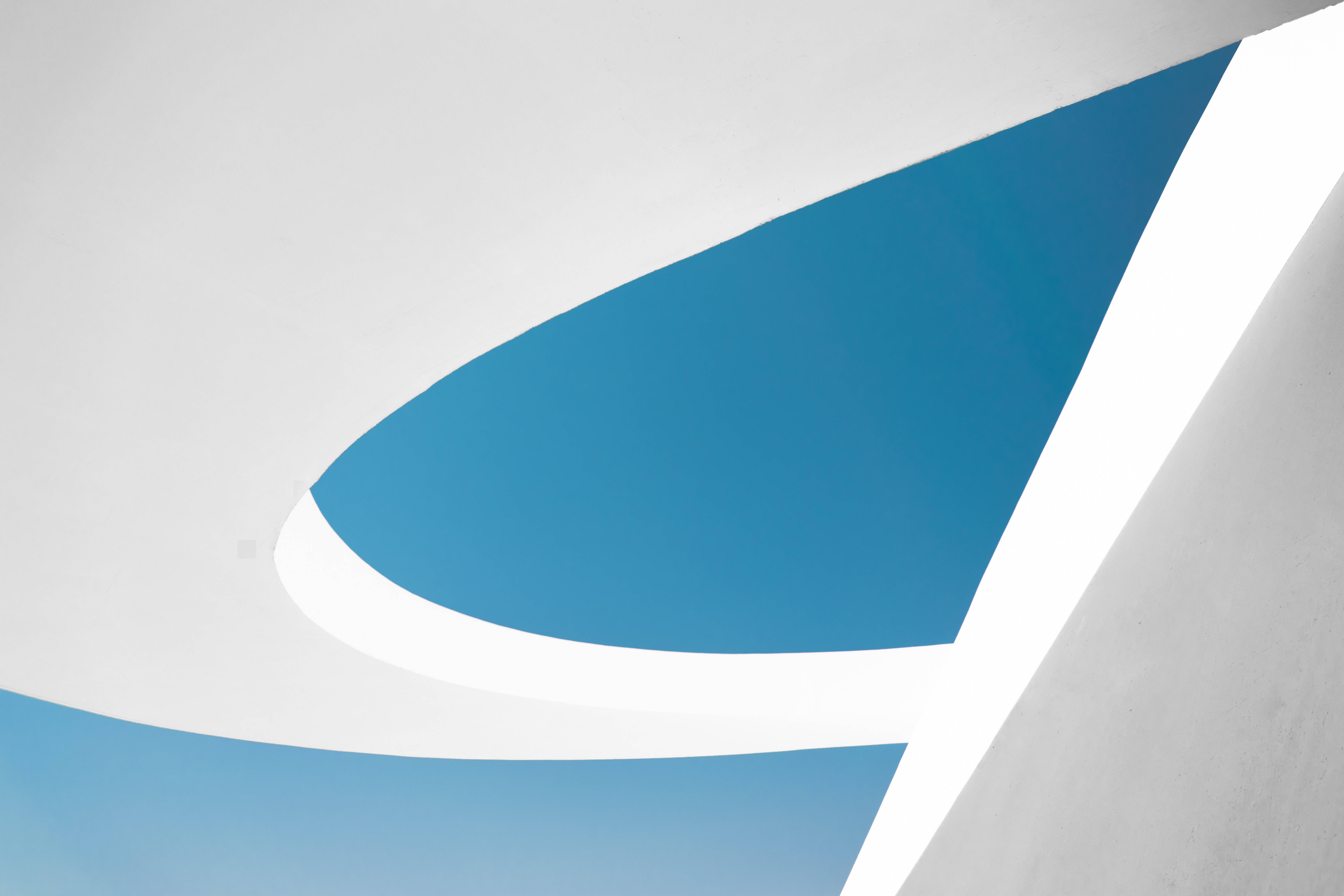 4K Tablet, white, geometric building, 5K Desktop Wallpaper