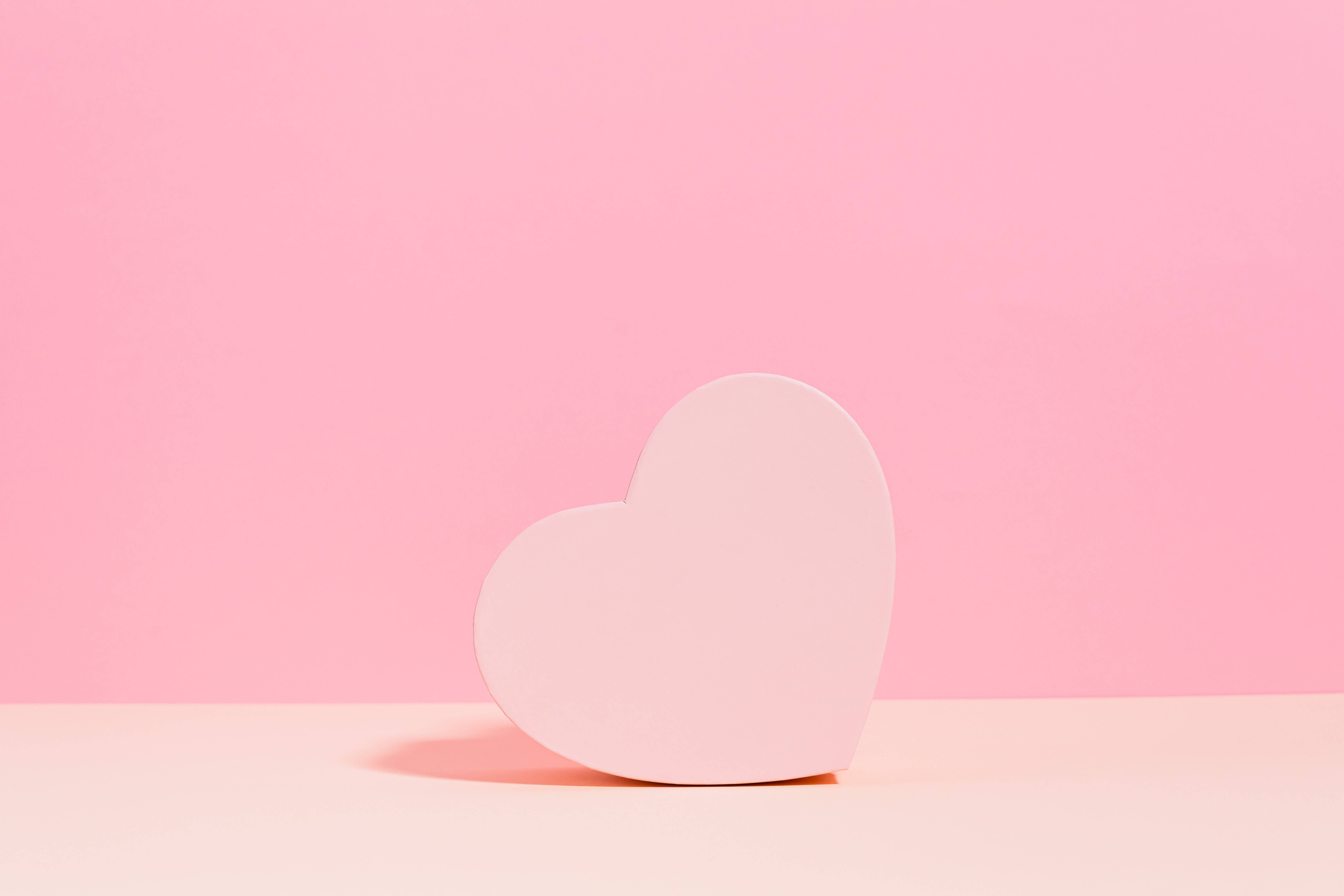 4K Tablet, pink heart, pastel pink, 5K Desktop Wallpaper