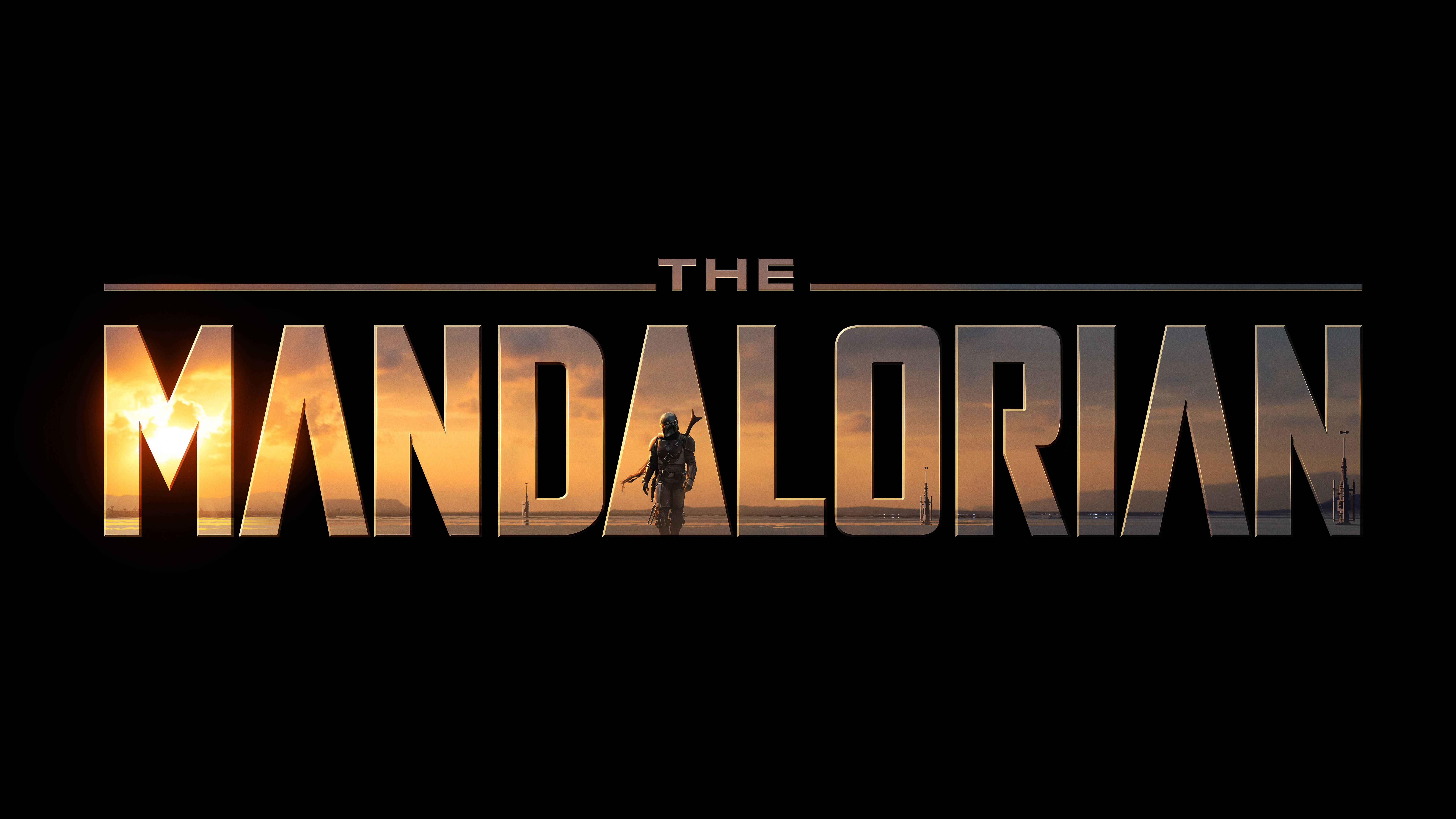 The Mandalorian, desert sunset, armored figure, 8K Desktop Wallpaper