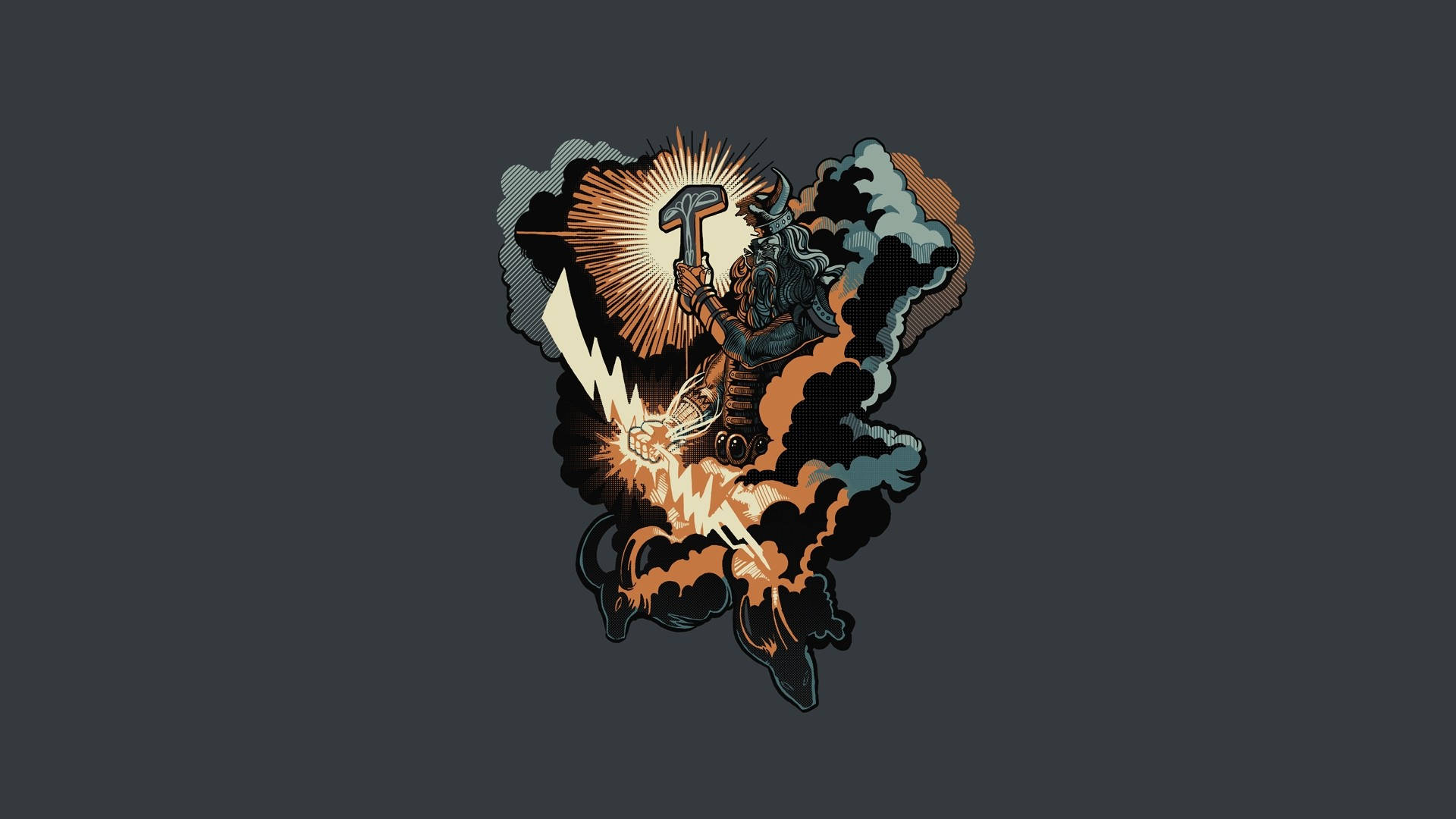 4K Thor, hammer, glowing anvil, Full HD Desktop Wallpaper