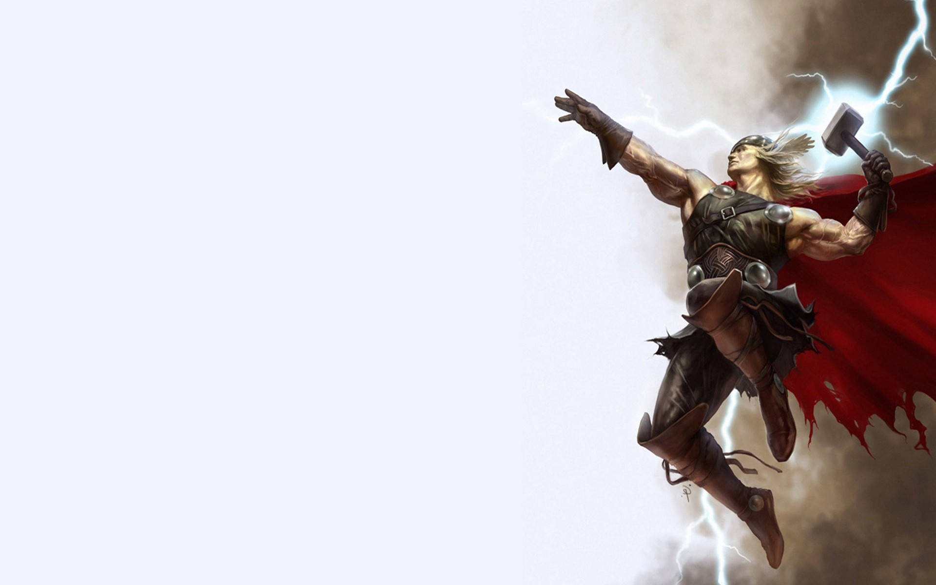 Thor, hammer, stormy skies, Full HD Desktop Wallpaper