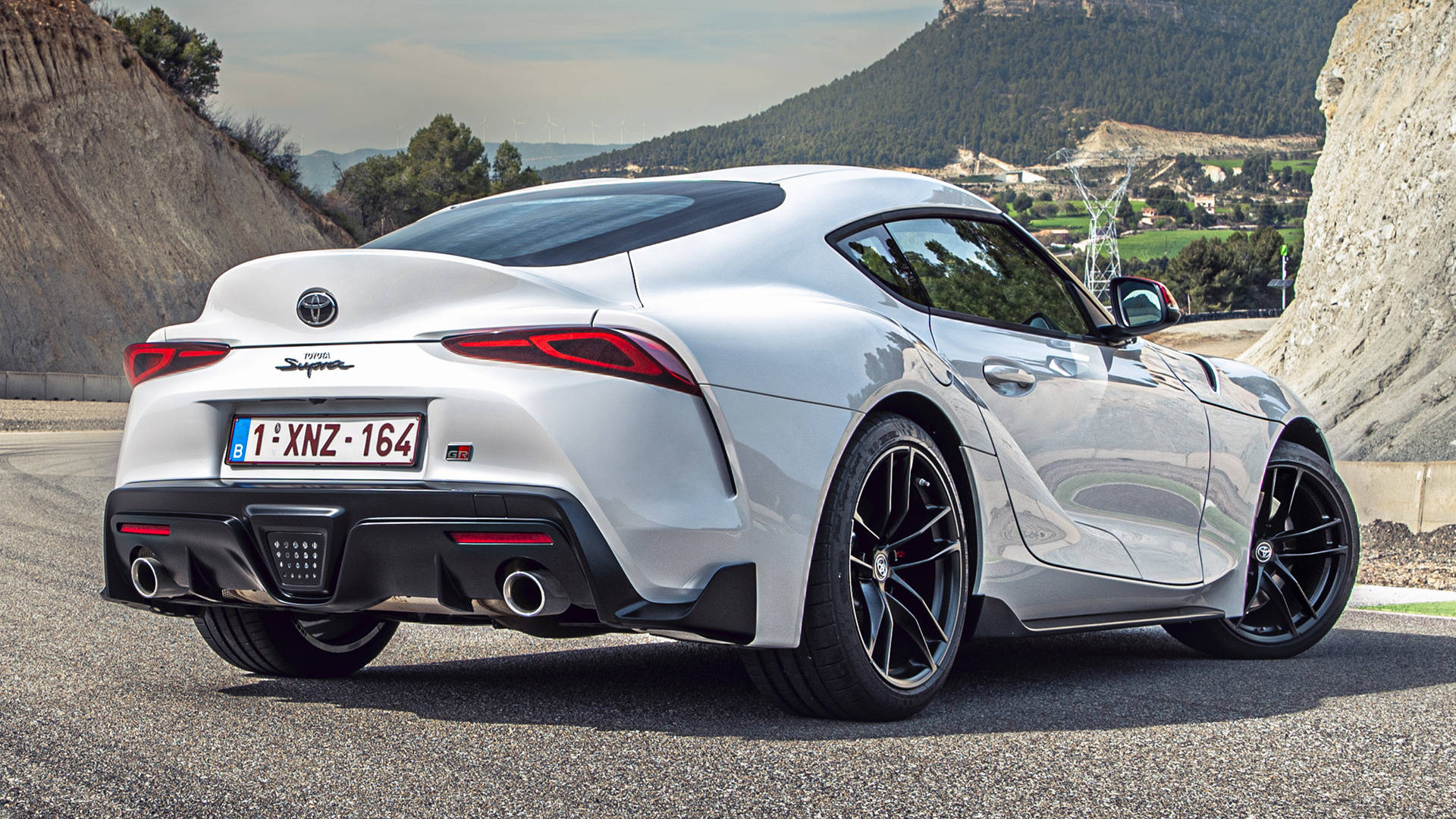 4K Toyota Supra, white, countryside road, Full HD Desktop Wallpaper