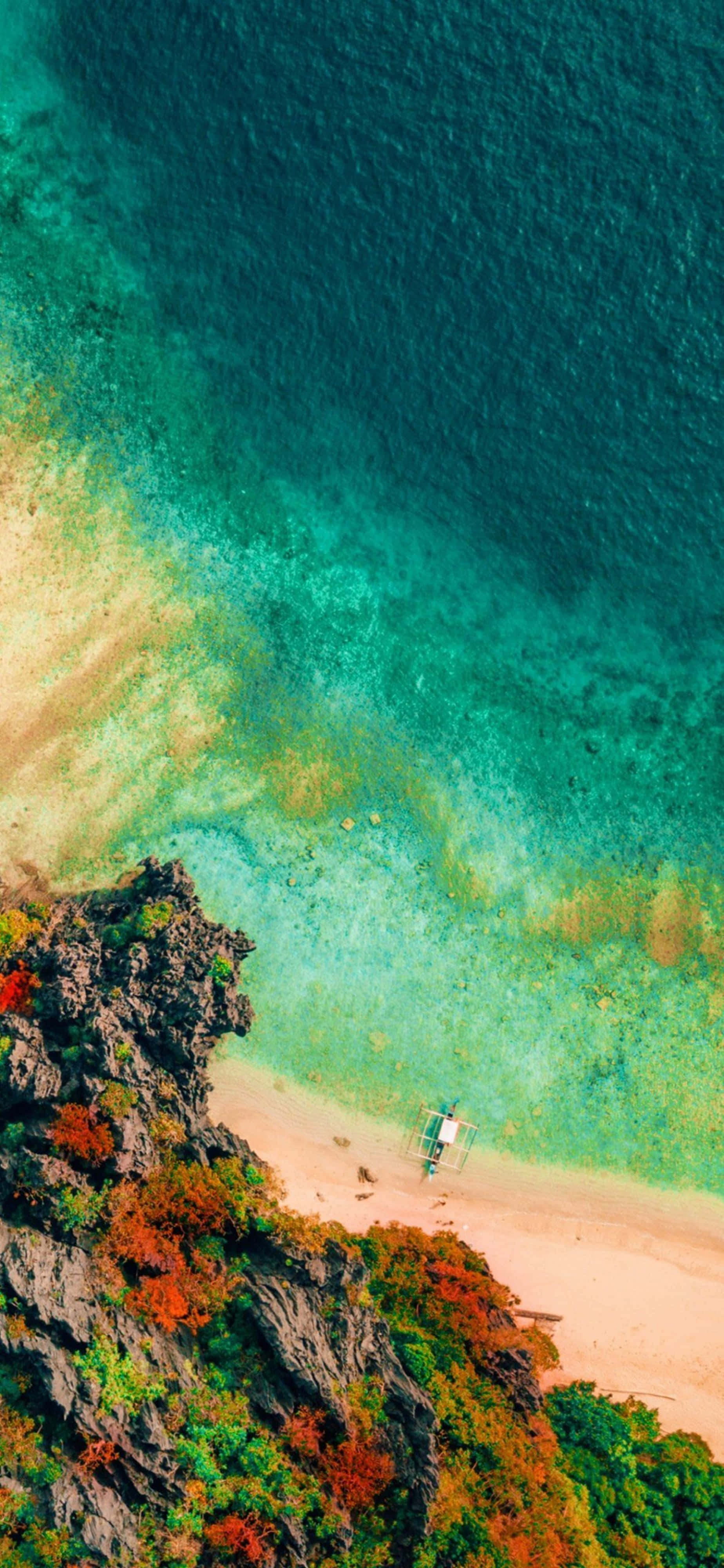 4K UHD, aerial view, tropical beach, 4K Phone Wallpaper
