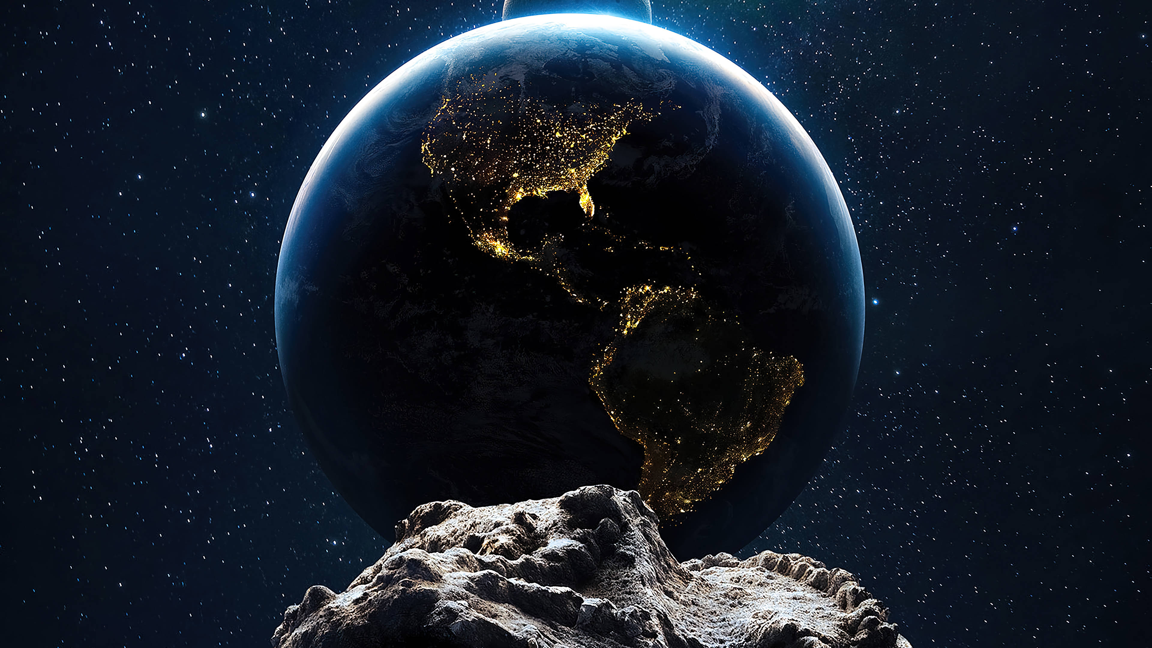4K UHD, Earth, city lights, 4K Desktop Wallpaper