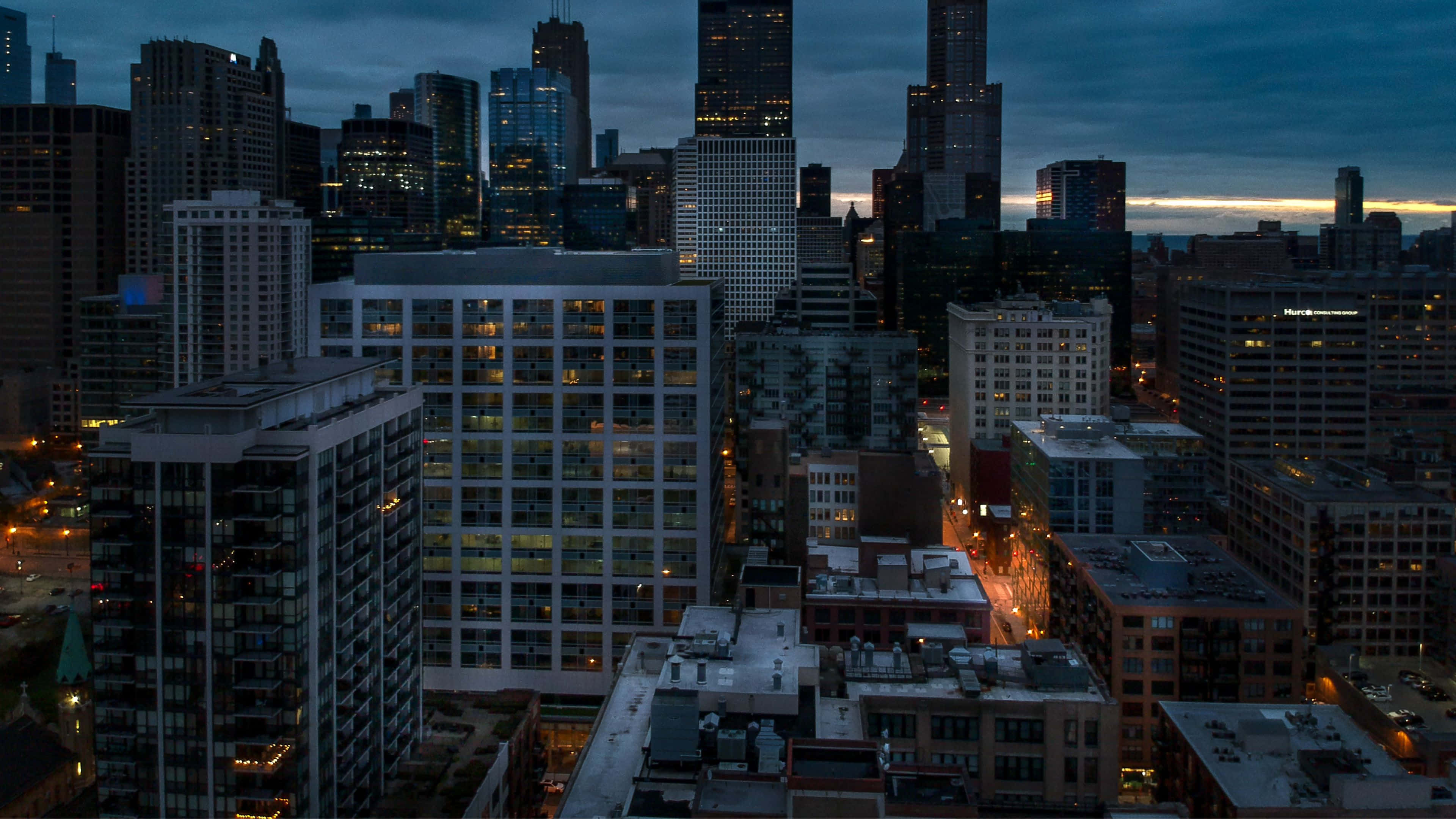 4K Ultra HD Chicago, aerial view, city skyline, 4K Desktop Wallpaper
