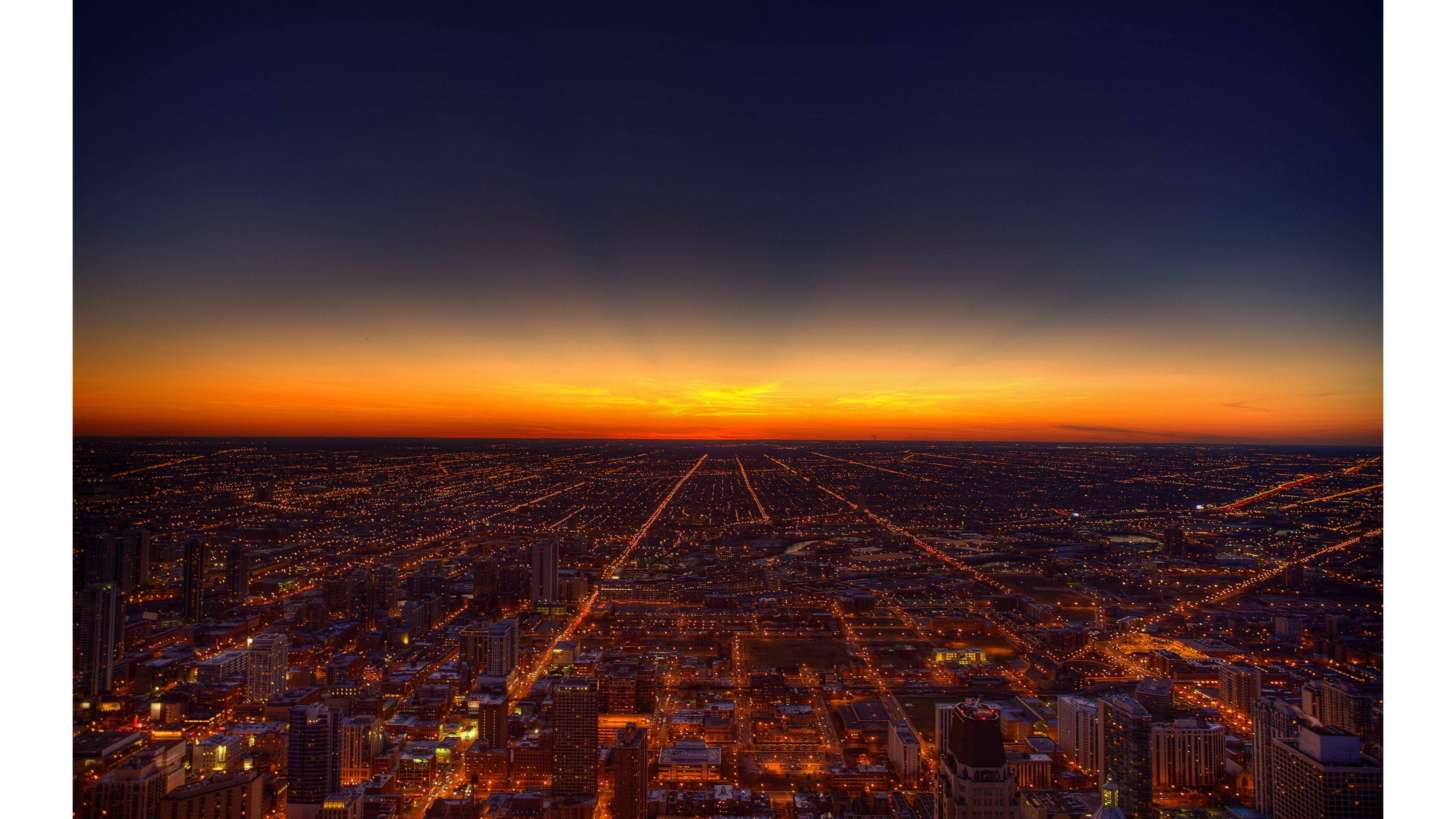4K Ultra HD, Chicago, sunset, 4K Desktop Wallpaper