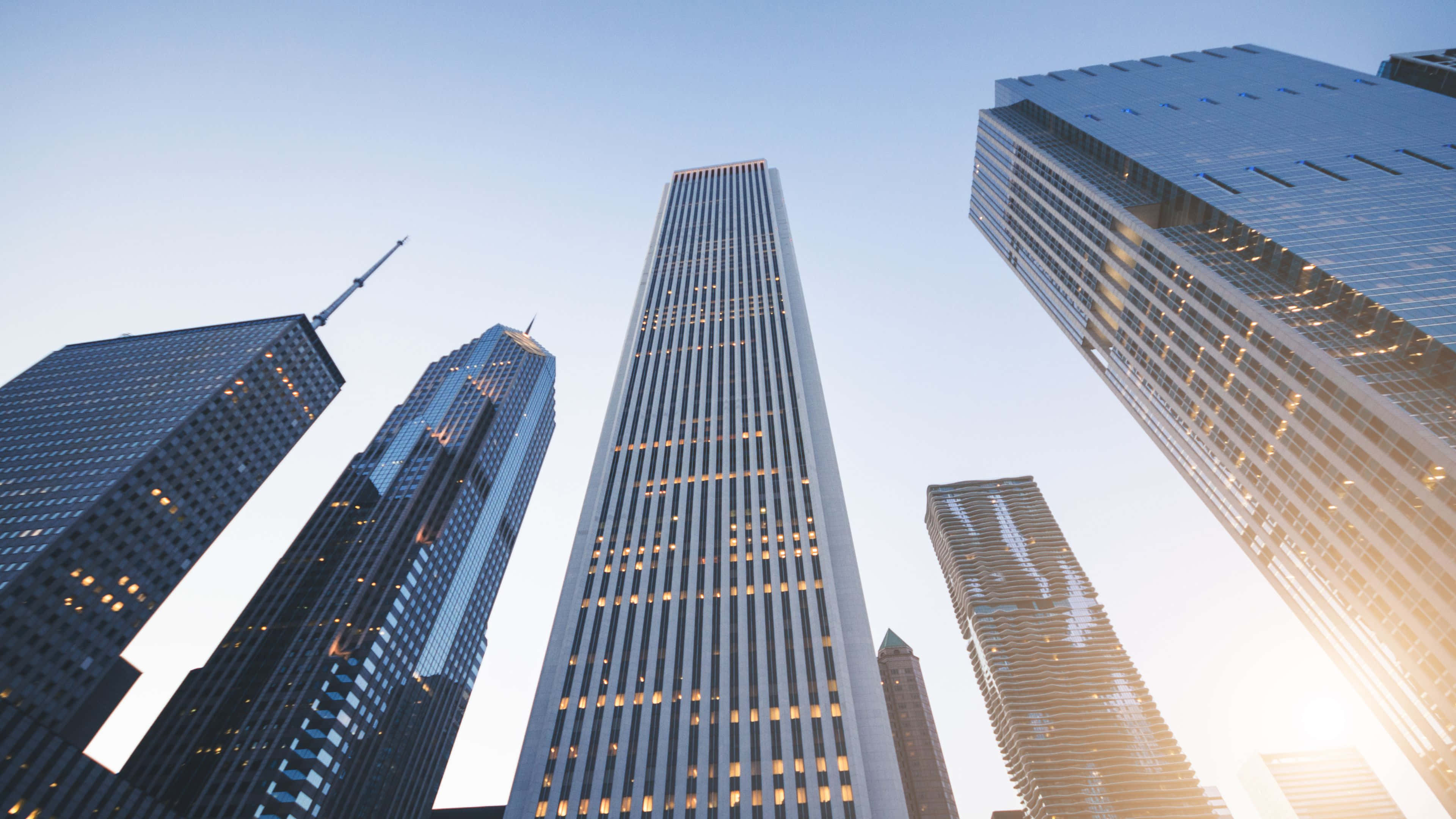 4K Ultra HD Chicago, tall buildings, glass skyscrapers, 4K Desktop Wallpaper