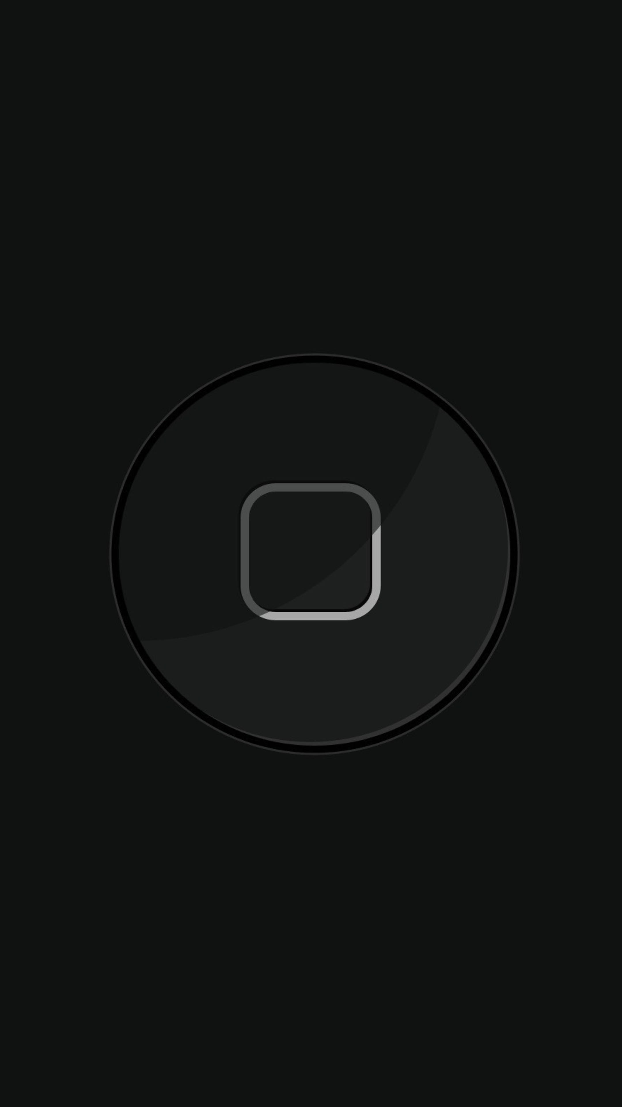 Old iPad Home Button, 4K Ultra HD Dark Phone, black background, 4K Phone Wallpaper