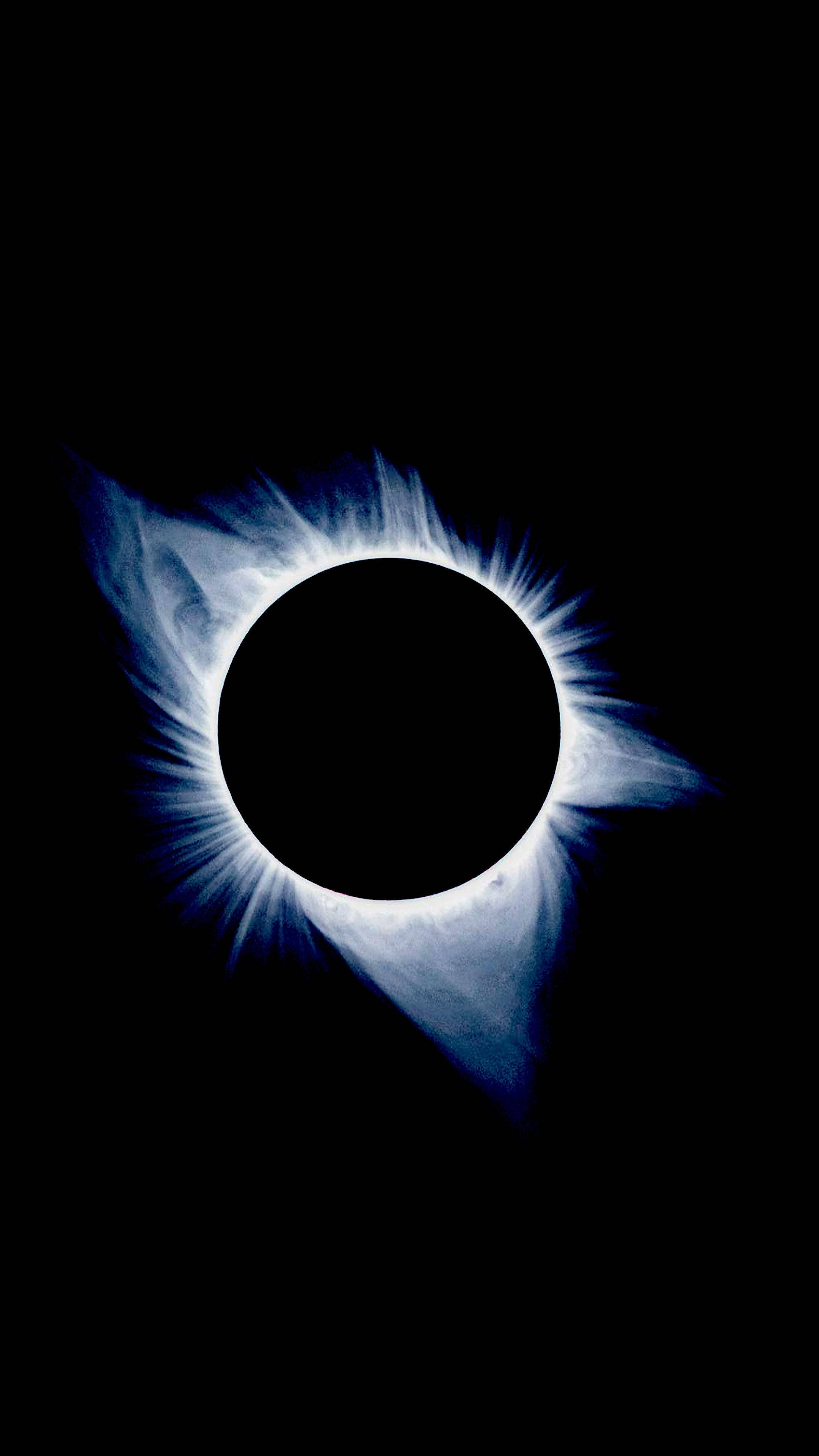 Black Hole 4K Ultra HD Dark Phone, annular solar eclipse, bright corona, 4K Phone Wallpaper