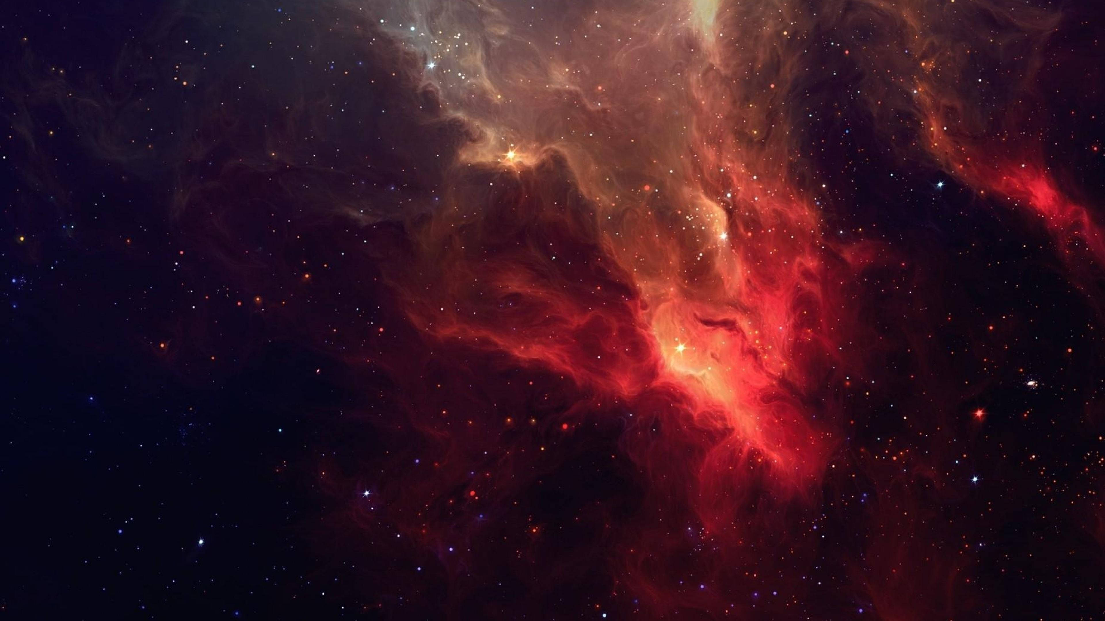 4K Ultra HD Galaxy, red clouds, vibrant red and orange cosmic clouds, 4K Desktop Wallpaper
