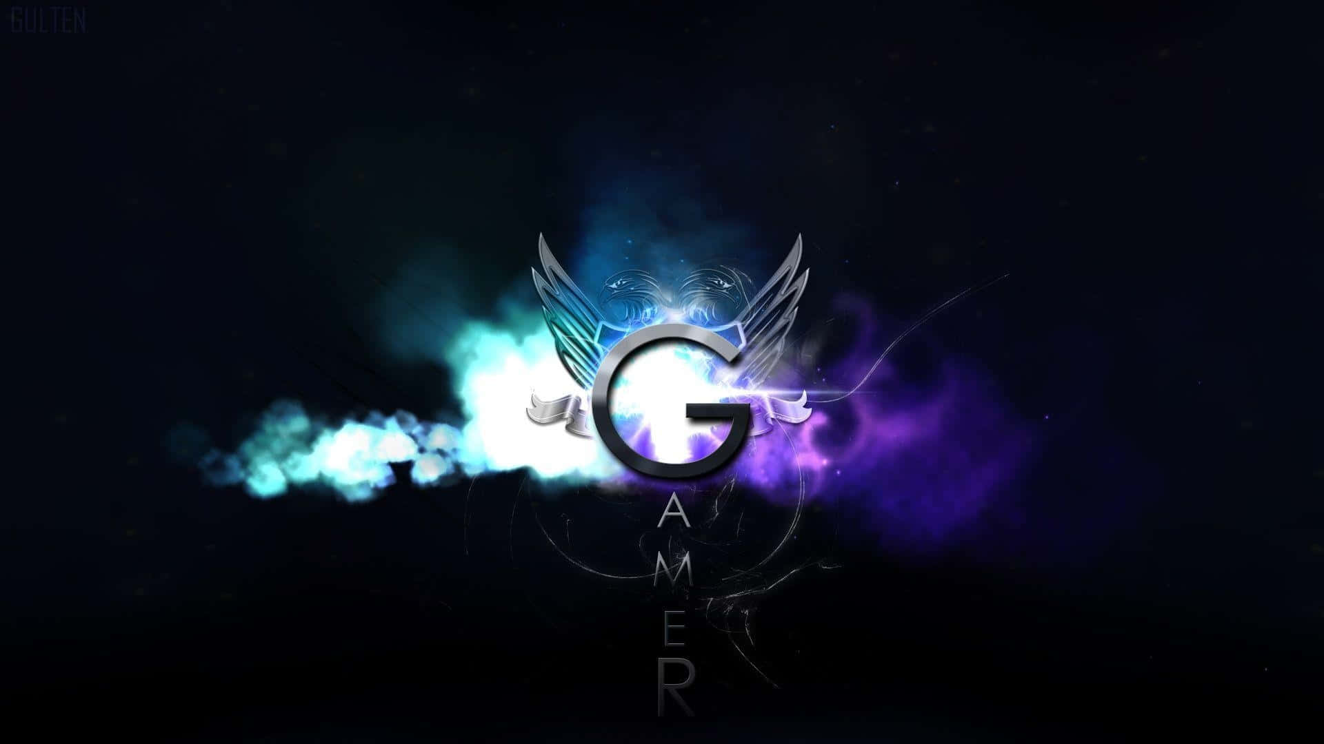 4K Ultra HD Gaming, gamer icon, glowing stylized G with wings, Full HD Desktop Wallpaper