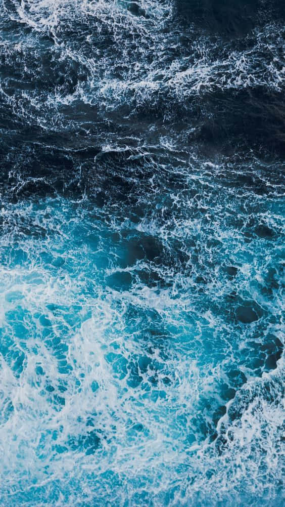 vivid blue ocean texture, 4K Ultra HD, aerial view, SD Phone Wallpaper