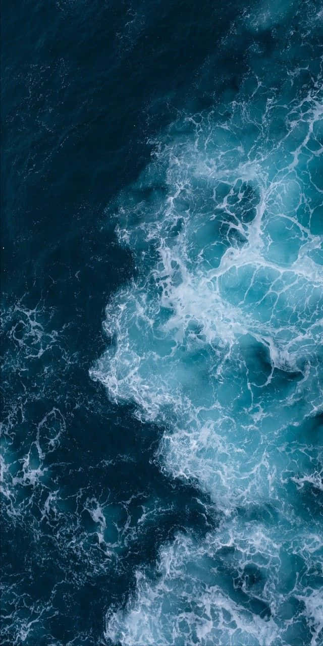 4K Ultra HD, aerial ocean texture, turbulent ocean waves, HD Phone Wallpaper