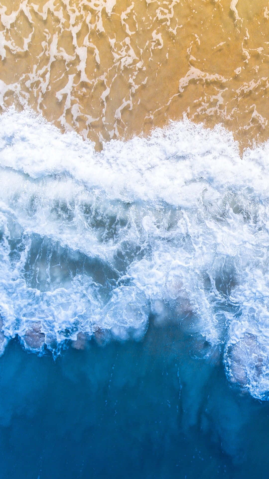 aerial view, turquoise ocean, waves crashing, Full HD Phone Wallpaper