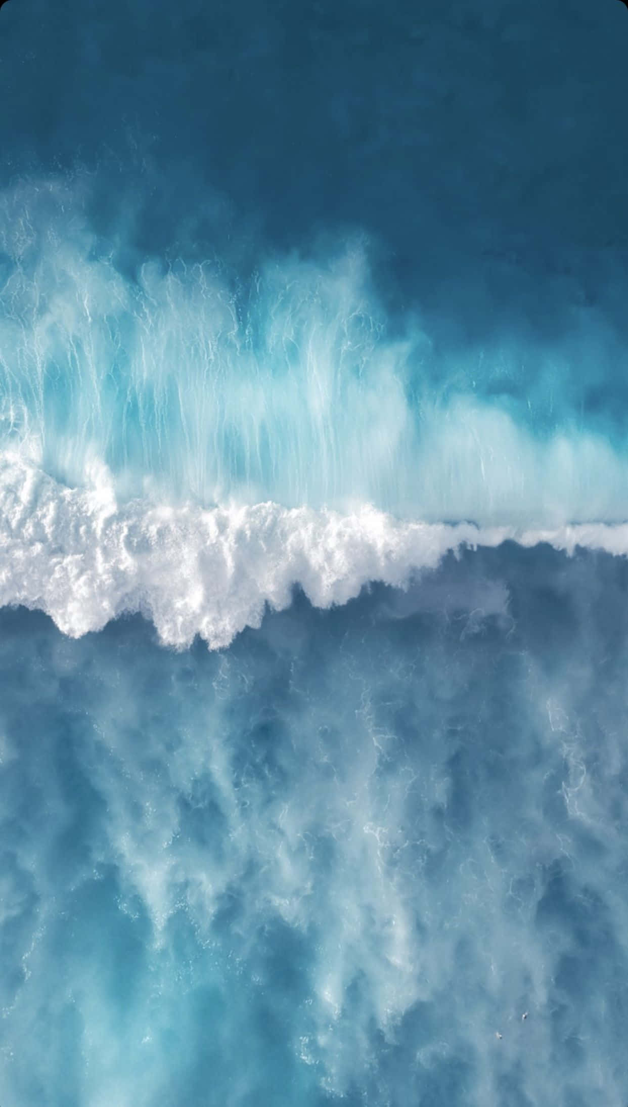 serene blue ocean wave, 4K Ultra HD, white foam, Full HD Phone Wallpaper