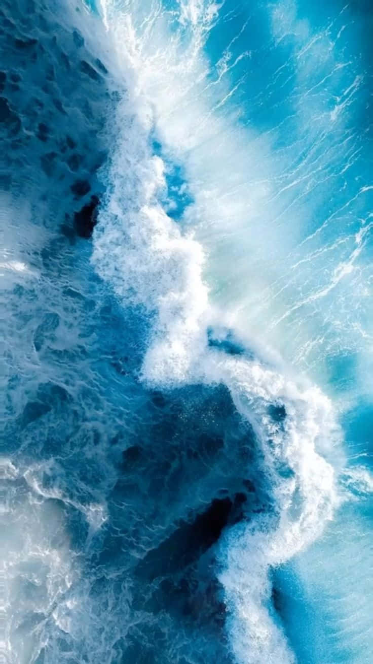 aerial ocean waves, 4K Ultra HD, turbulent ocean waves, HD Phone Wallpaper