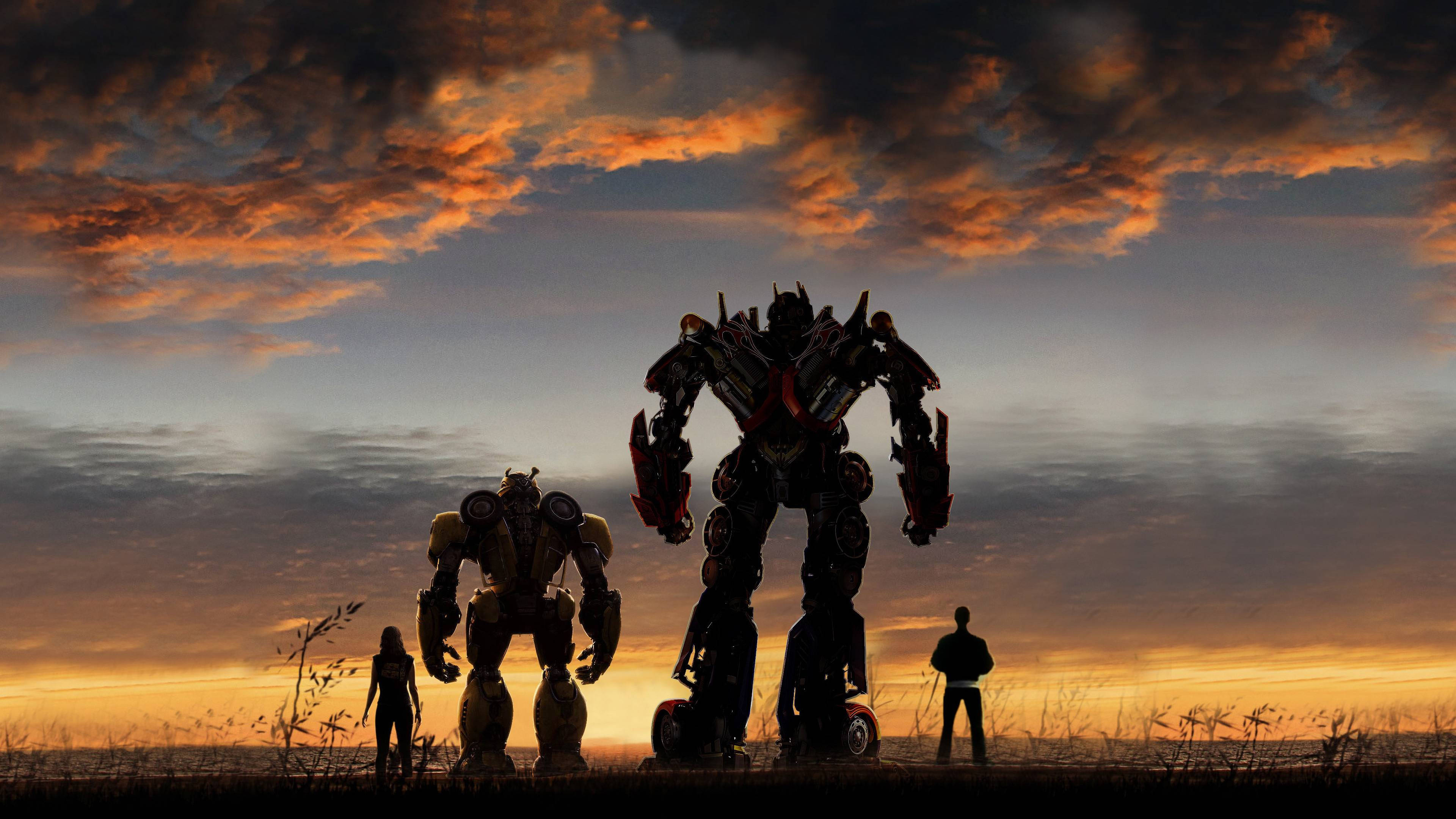 4K Ultra HD Transformers, sunset, giants robots, 4K Desktop Wallpaper