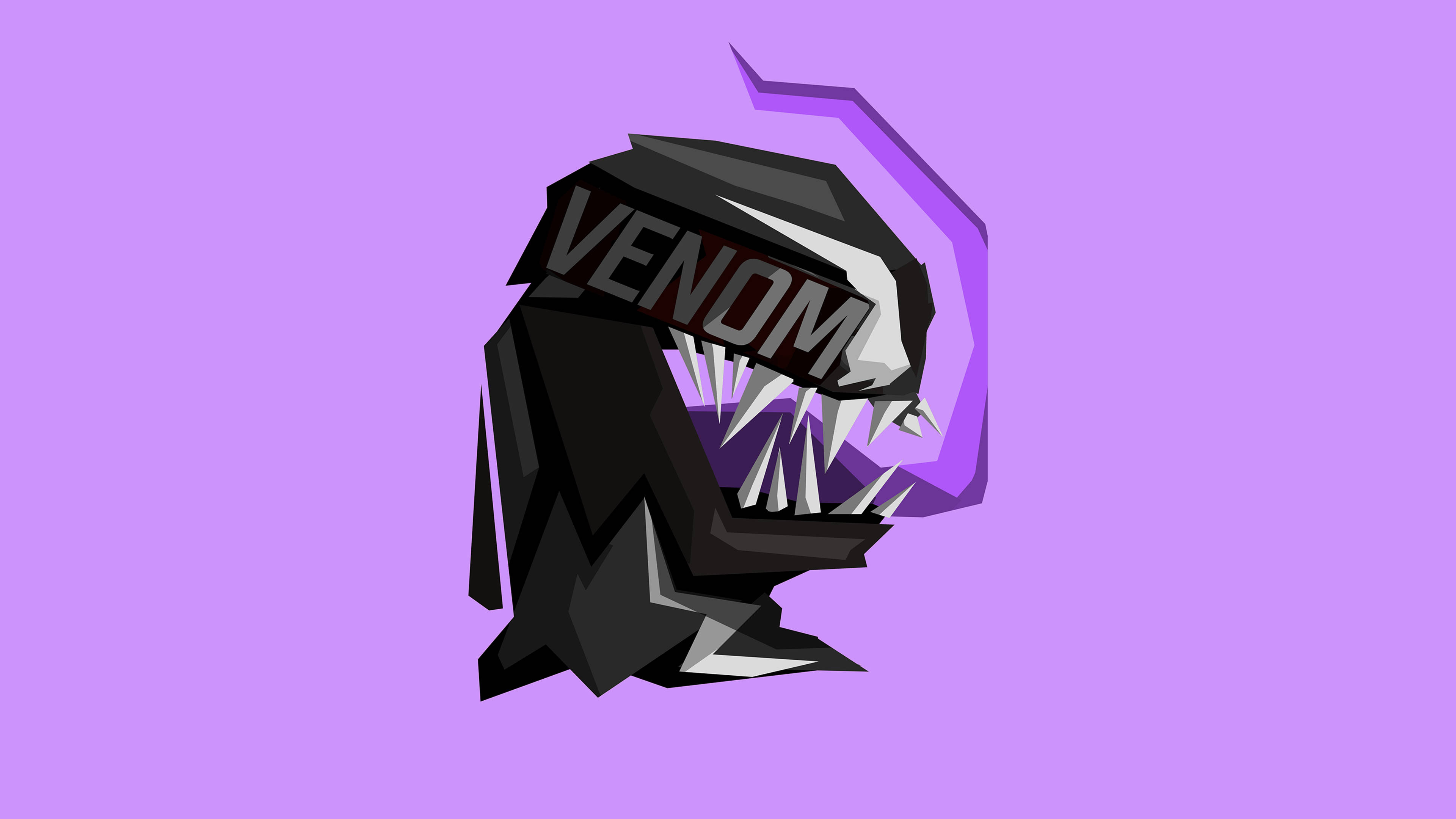 Venom, purple, glowing outline, 4K Desktop Wallpaper