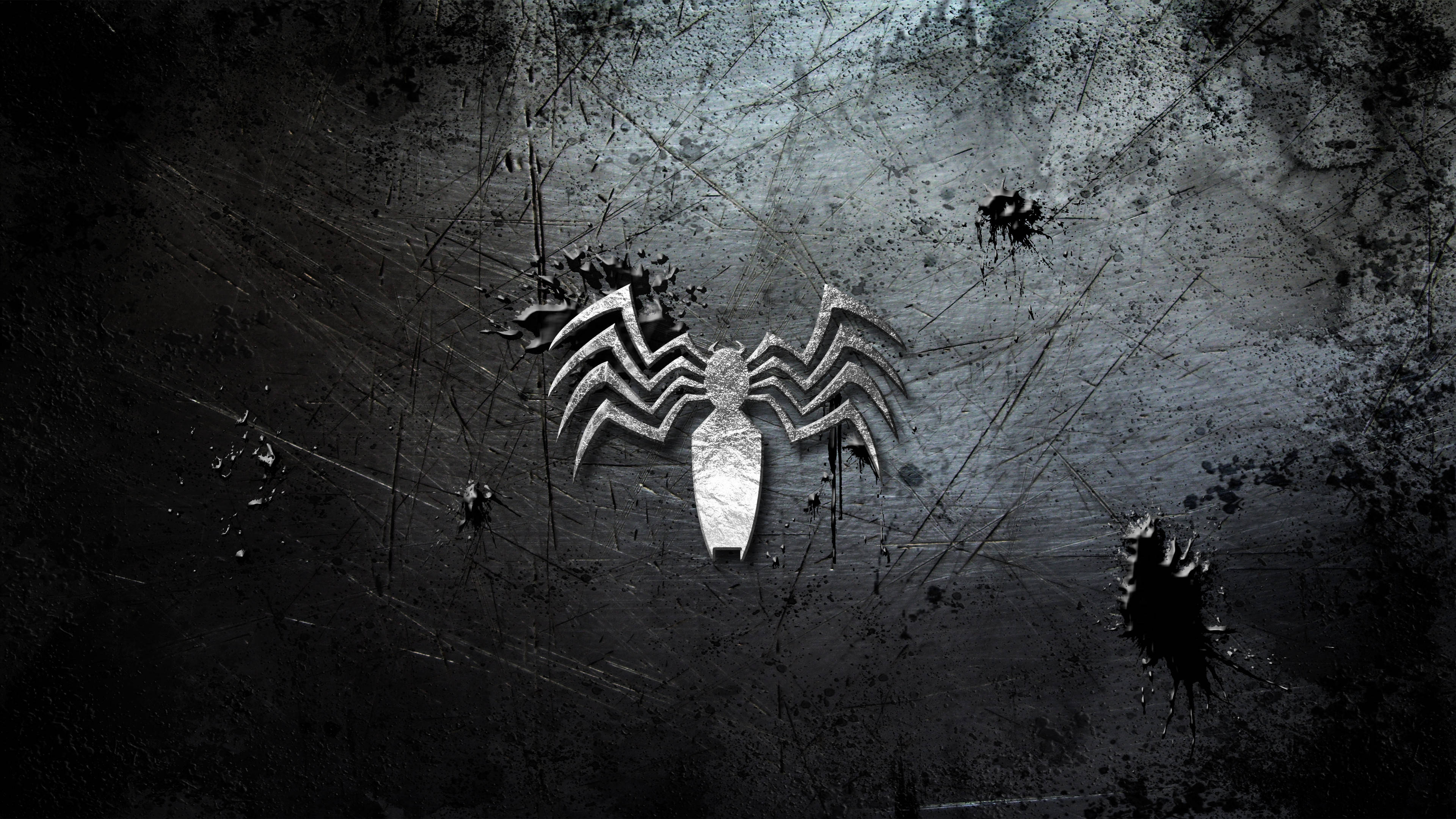 4K Ultra HD Venom, Venom logo, steel, 4K Desktop Wallpaper