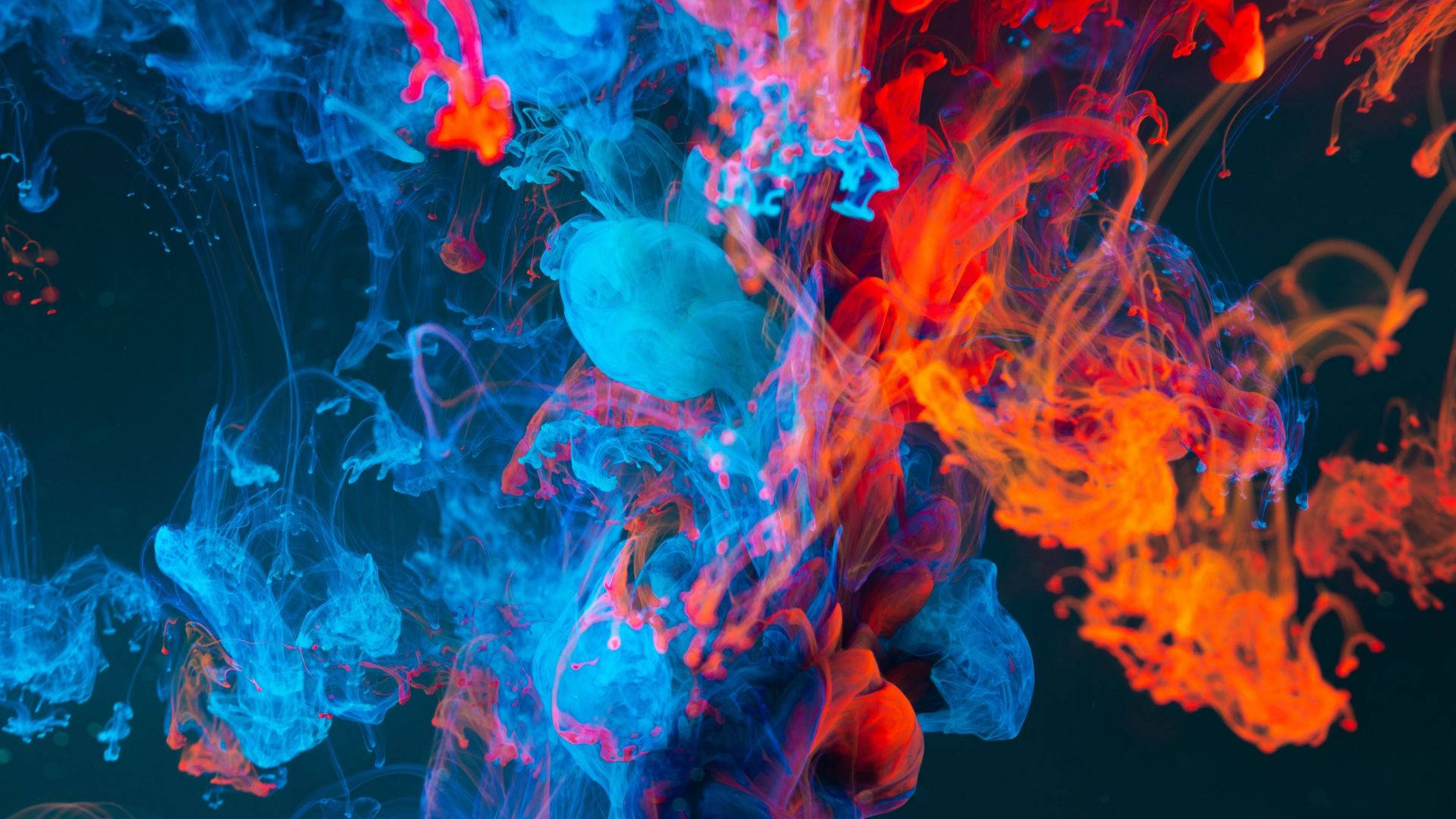 4K Ultra HD Windows, colorful smoke, vibrant red and blue inks, Full HD Desktop Wallpaper
