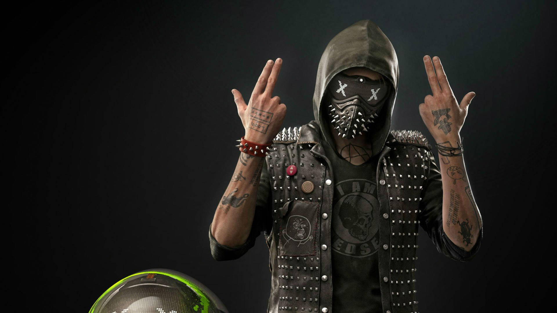 4K Ultra HD Windows Gang, masked punk rocker, studded leather vest, Full HD Desktop Wallpaper
