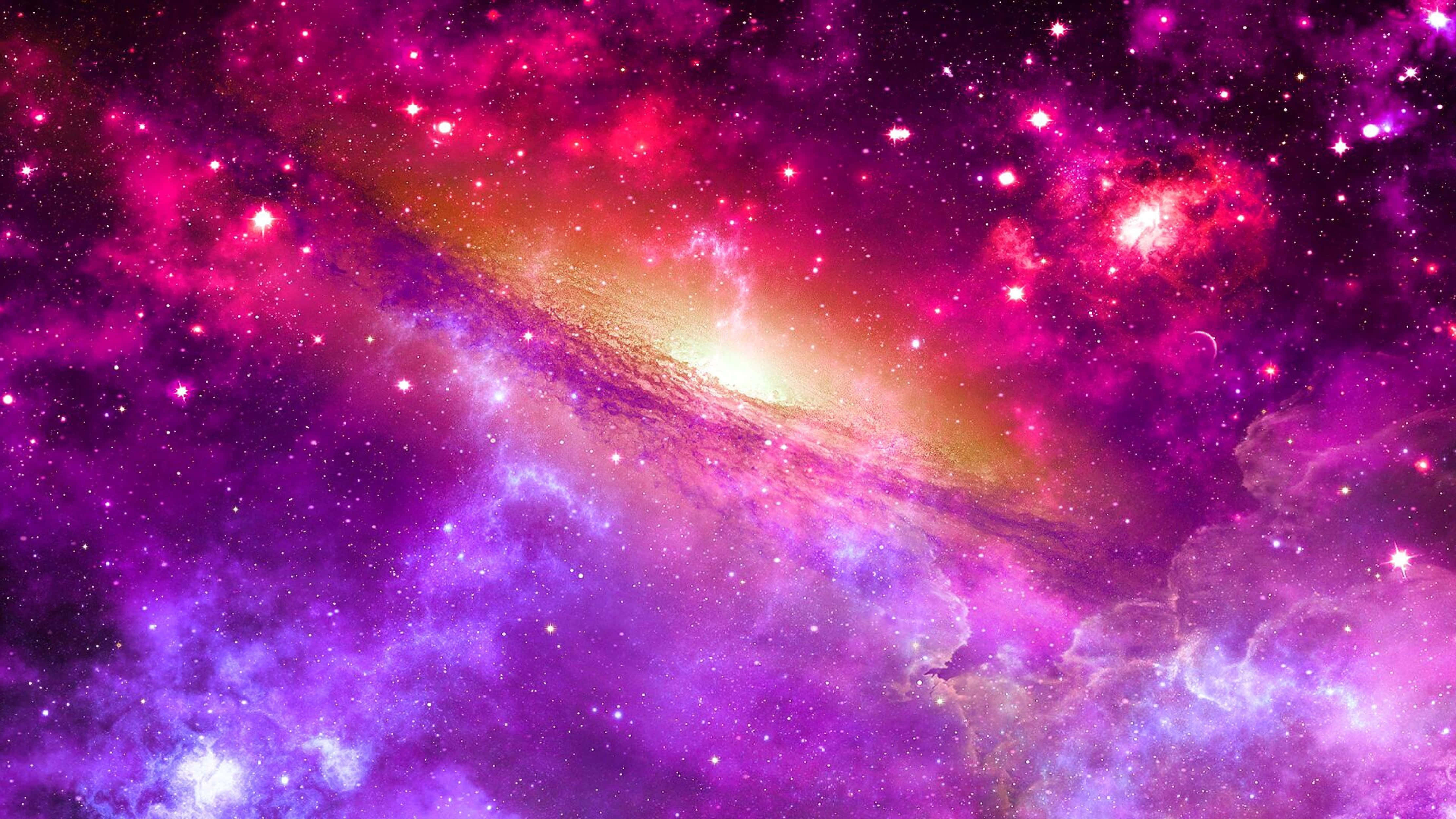 4K Universe, magenta purple nebulae, glowing stars, 4K Desktop Wallpaper