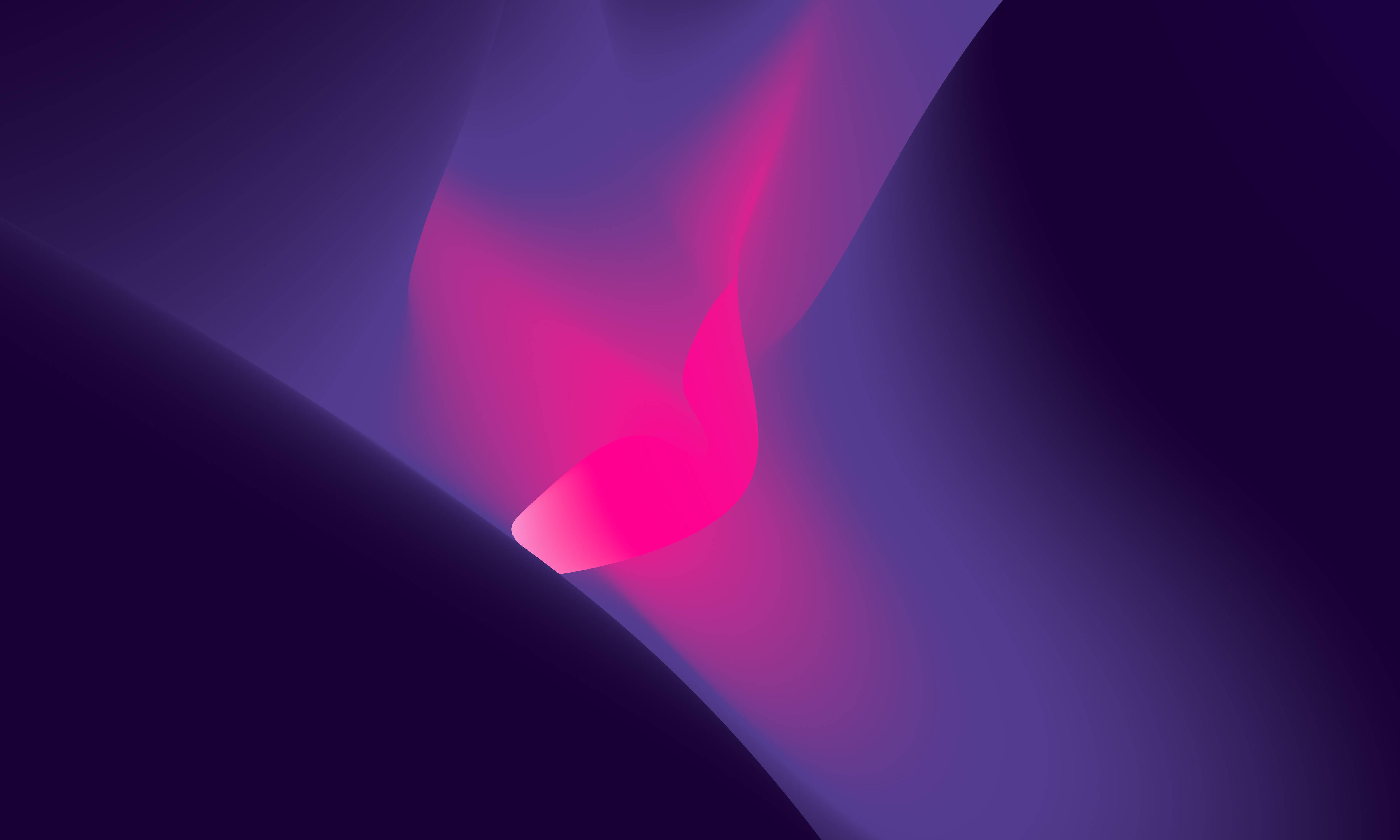 Visionary Cyberpunk Cityscape, vibrant pink glowing wave, deep purple abstract digital gradients, 4K Desktop Wallpaper