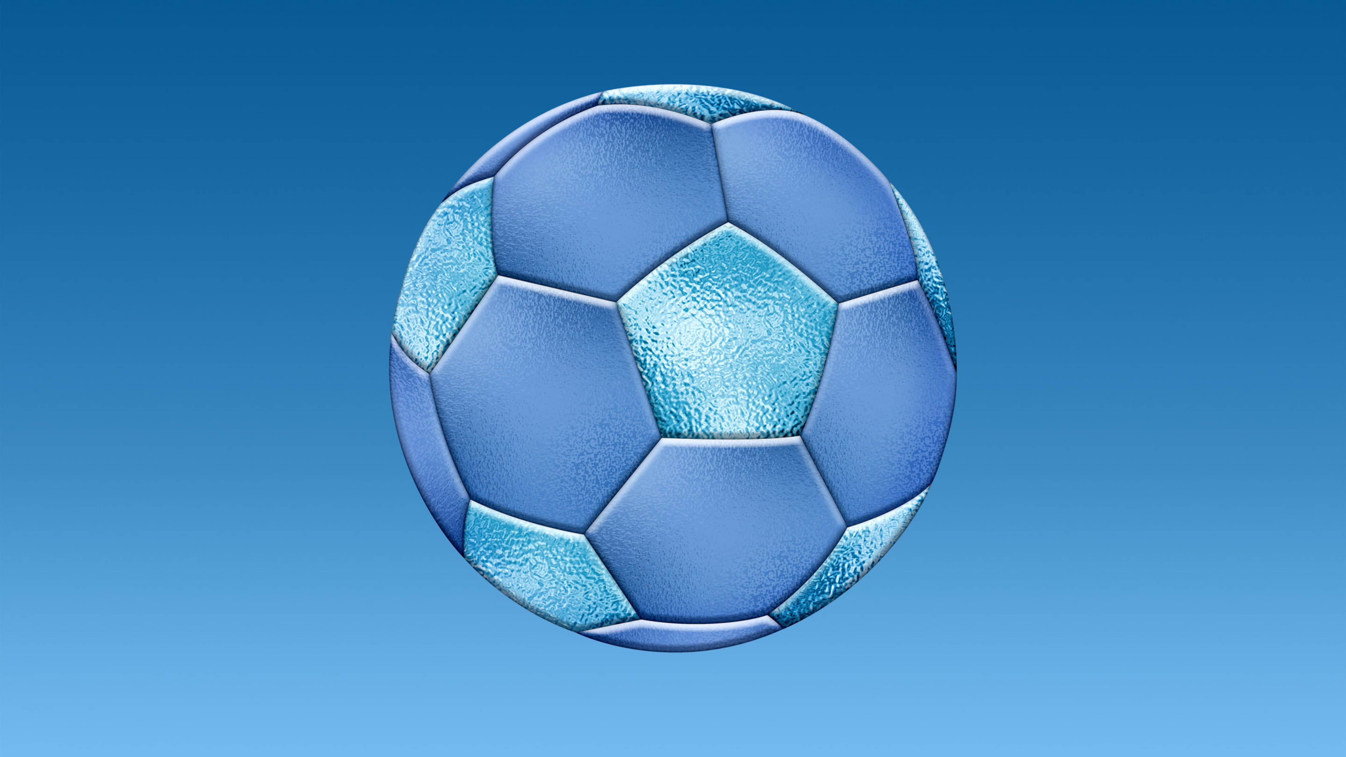 vector art 4k football, textured blue soccer ball, hexagonal panels, 5K Desktop Wallpaper