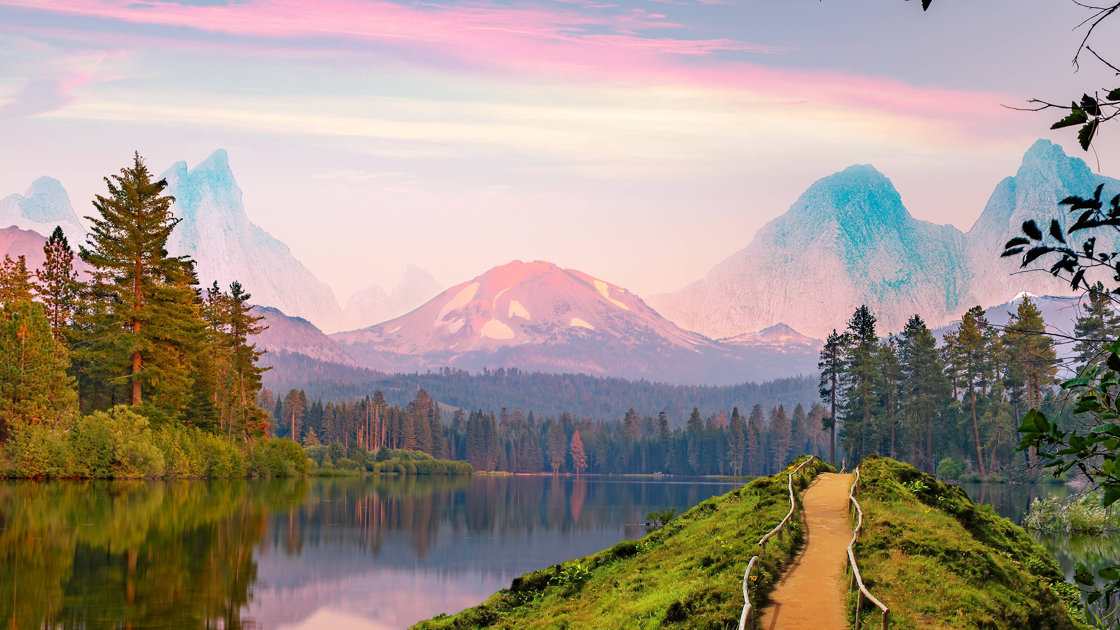 4K Ultra HD, waterfall, tranquil lake, 4K Desktop Wallpaper