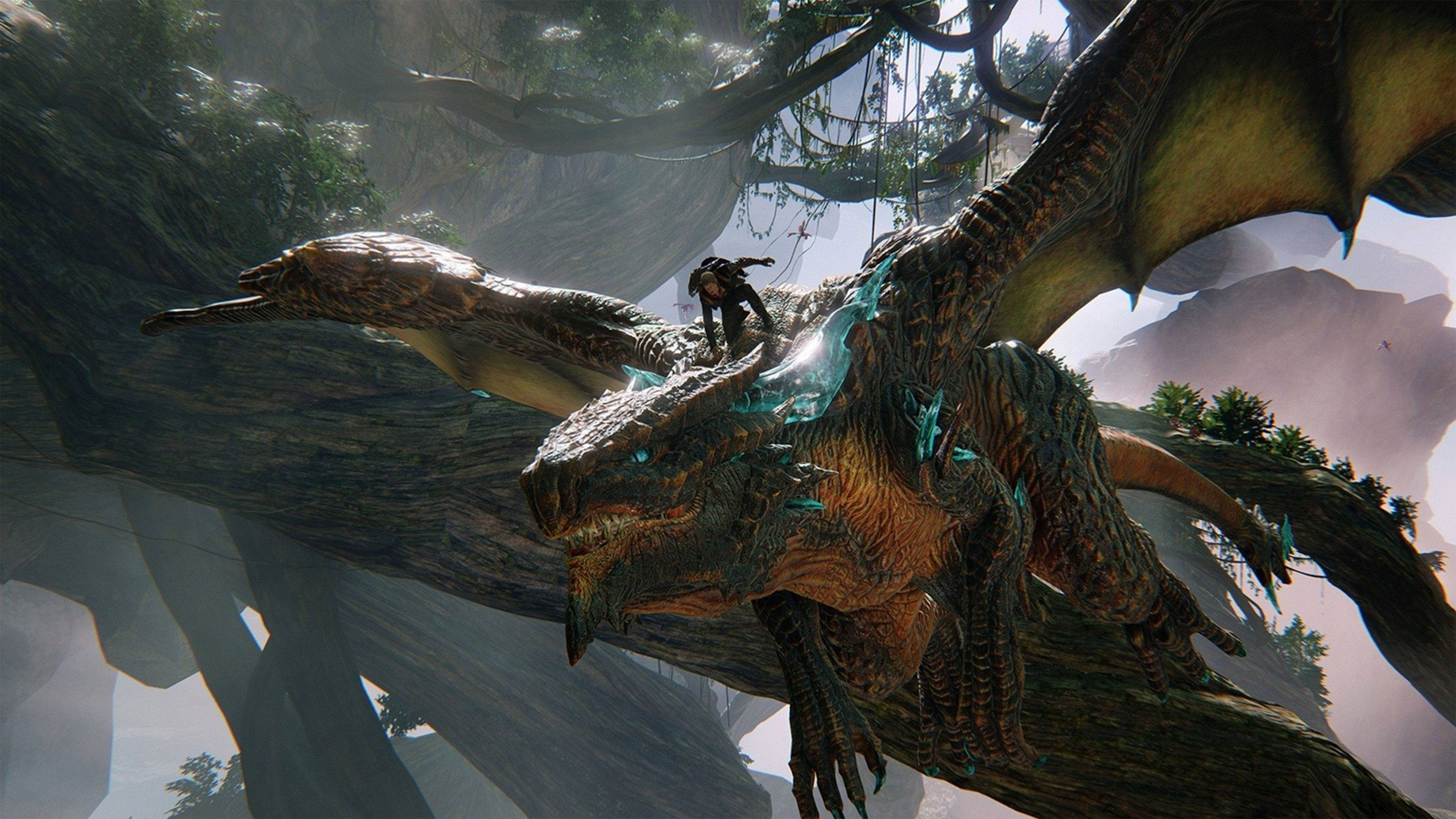 4K, scalebound dragon, misty jungle canopy, 4K Desktop Wallpaper
