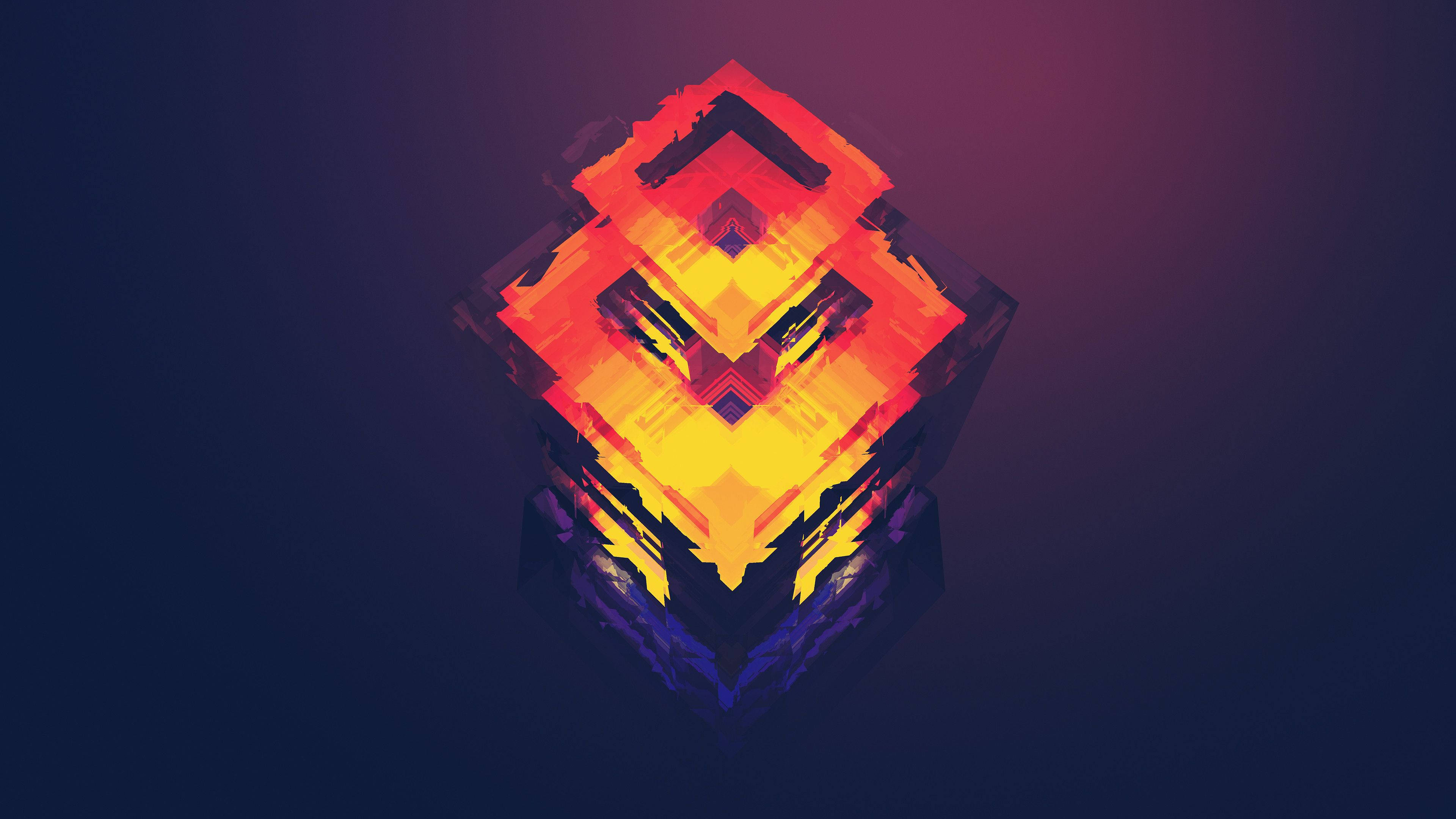 4K, polygon, geometric cube, 4K Desktop Wallpaper