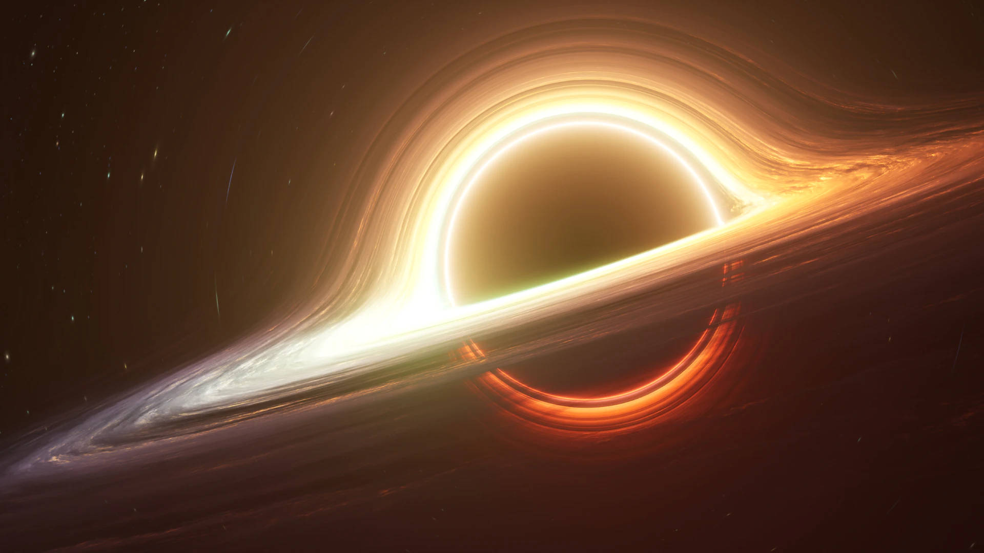 4K, black hole, bright horizon, Full HD Desktop Wallpaper