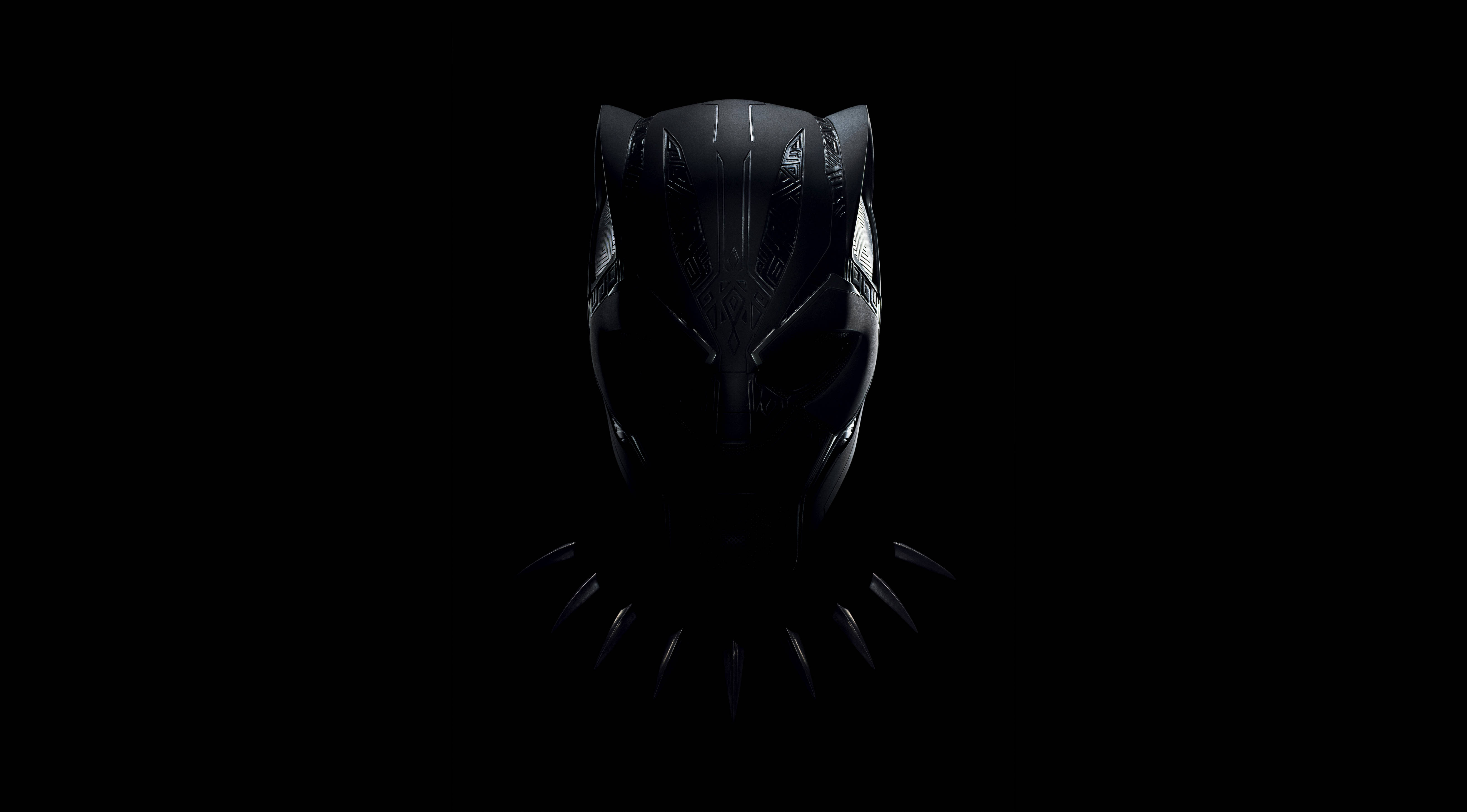 minimalist black panther, 4K Ultra HD, pitch-black background, 5K Desktop Wallpaper