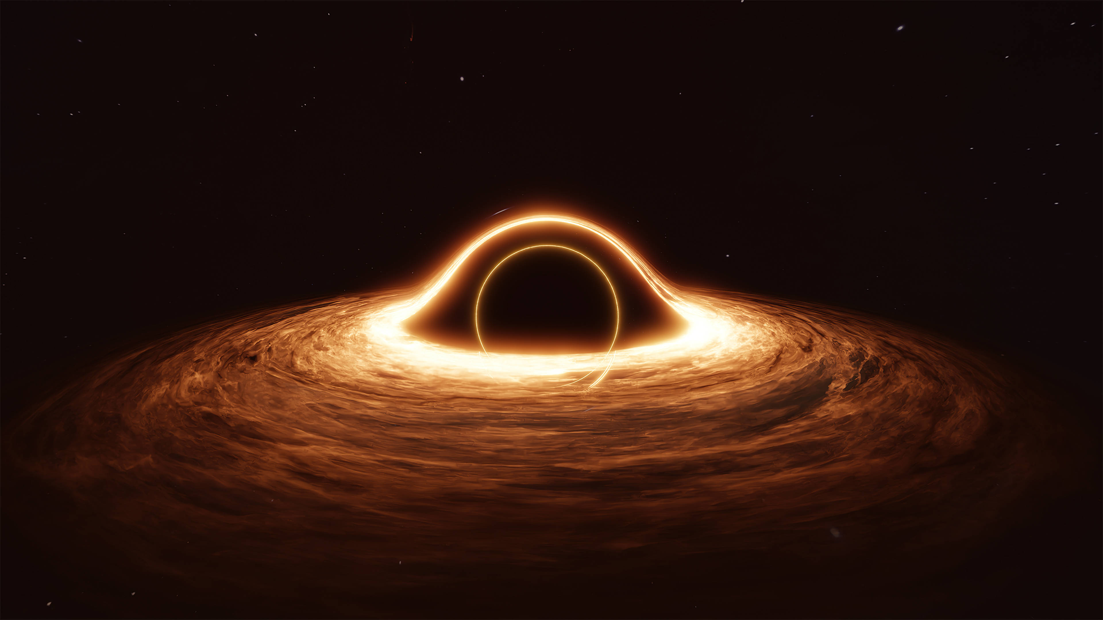 4K, black hole, glowing accretion disk, 4K Desktop Wallpaper