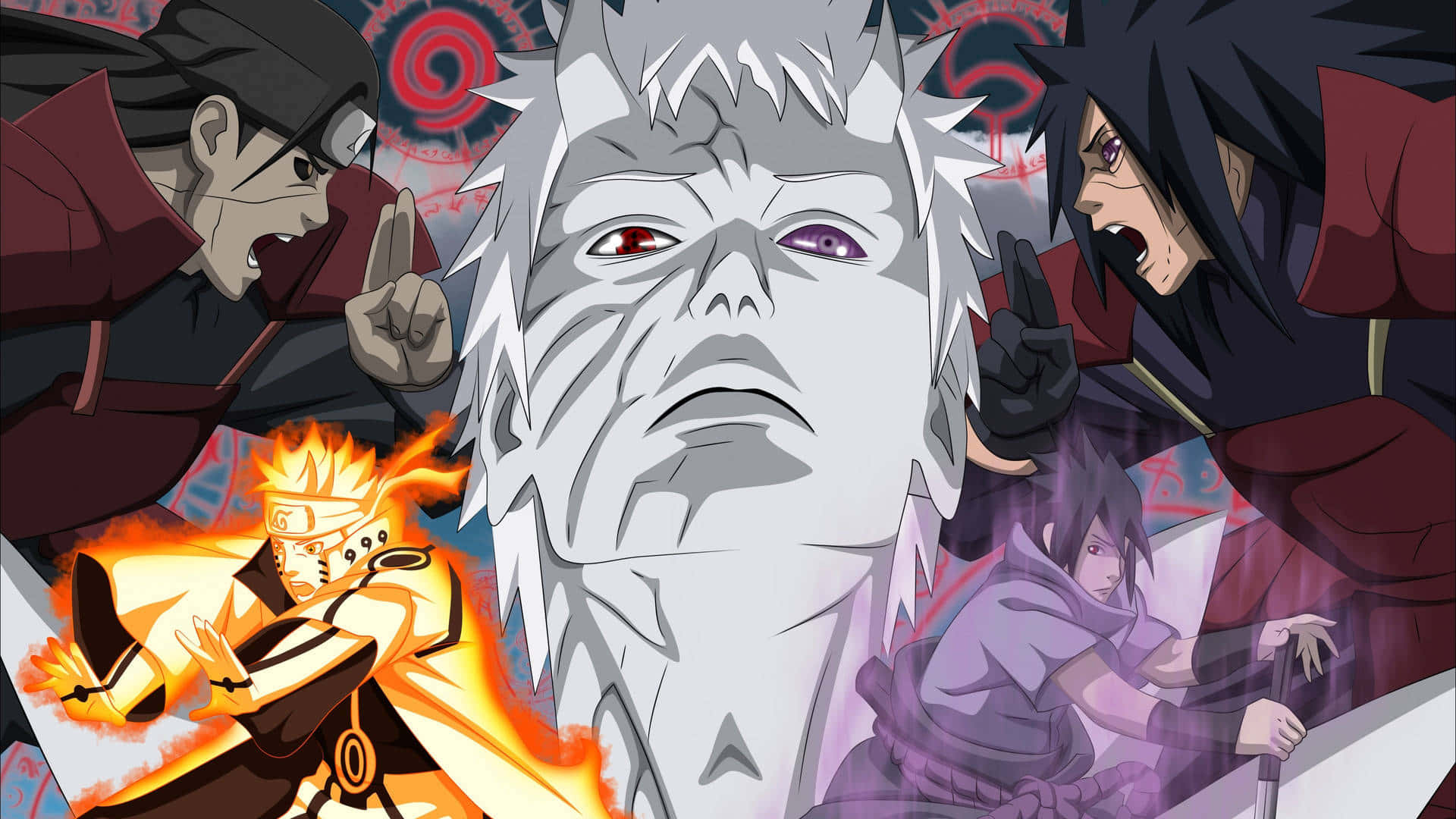 4th Great Ninja War, anime characters, intense battle poses, Full HD Desktop Wallpaper
