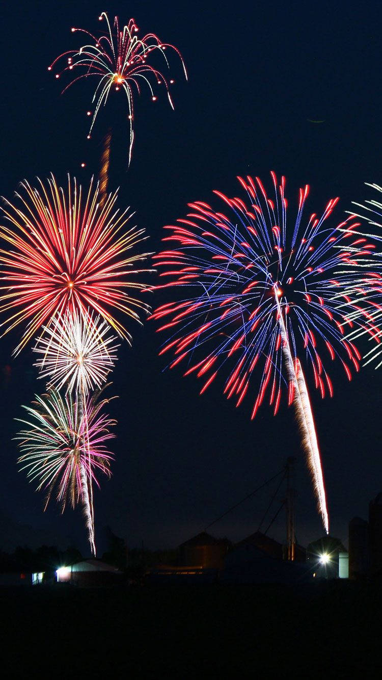 4th Of July, fireworks, dark night sky, HD Phone Wallpaper