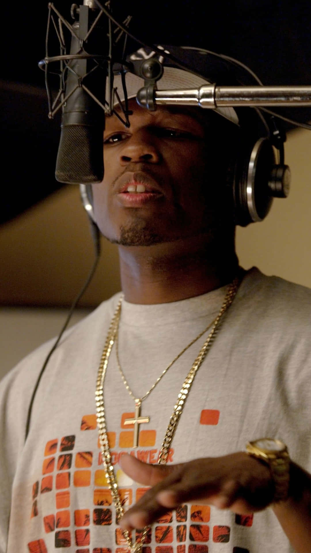 50 Cent, recording studio, headphones, Full HD Phone Wallpaper