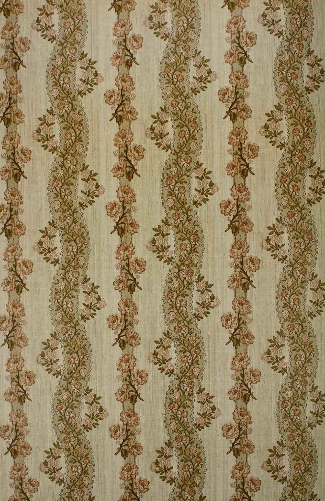 50s Style, floral wallpaper, rose vines, Full HD Phone Wallpaper