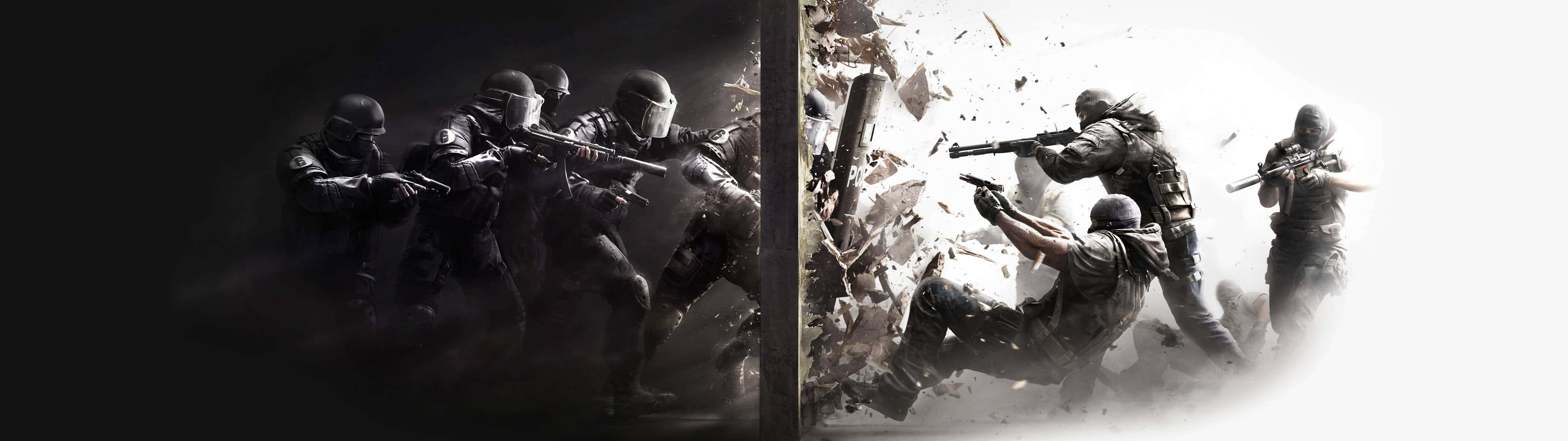 5120x1440 dual screen, soldiers, tactical gear, 5K Desktop Wallpaper