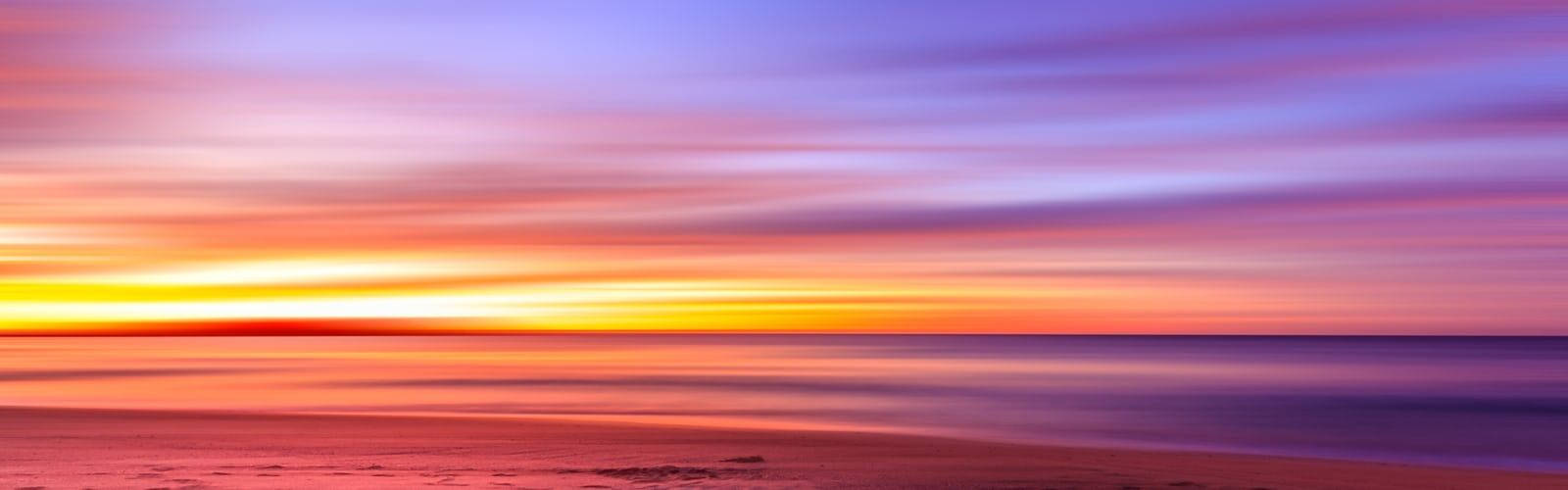 sunset, ocean, sky, HD Desktop Wallpaper