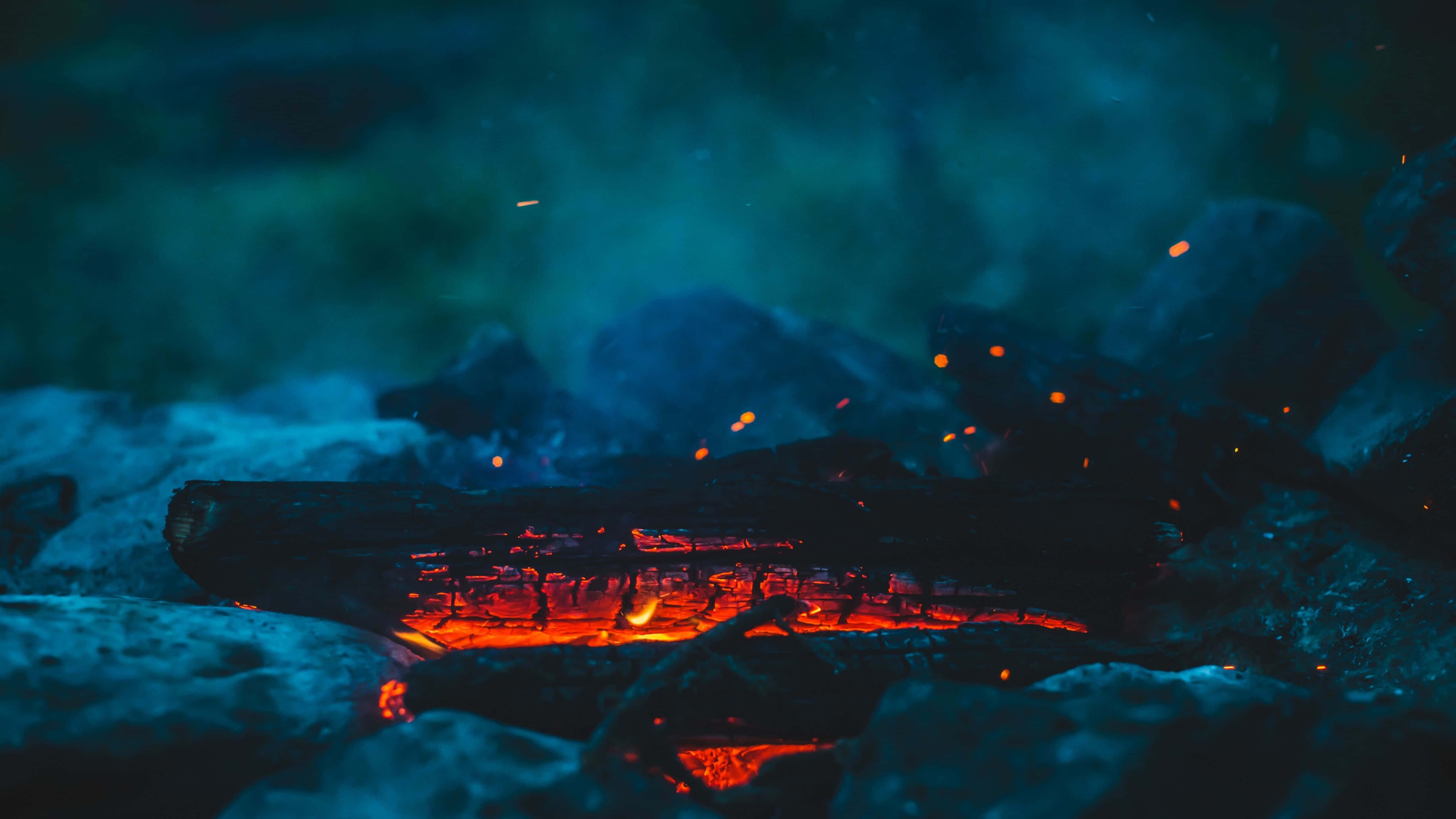 5120x2880, vibrant red sunset, campfire, 5K Desktop Wallpaper