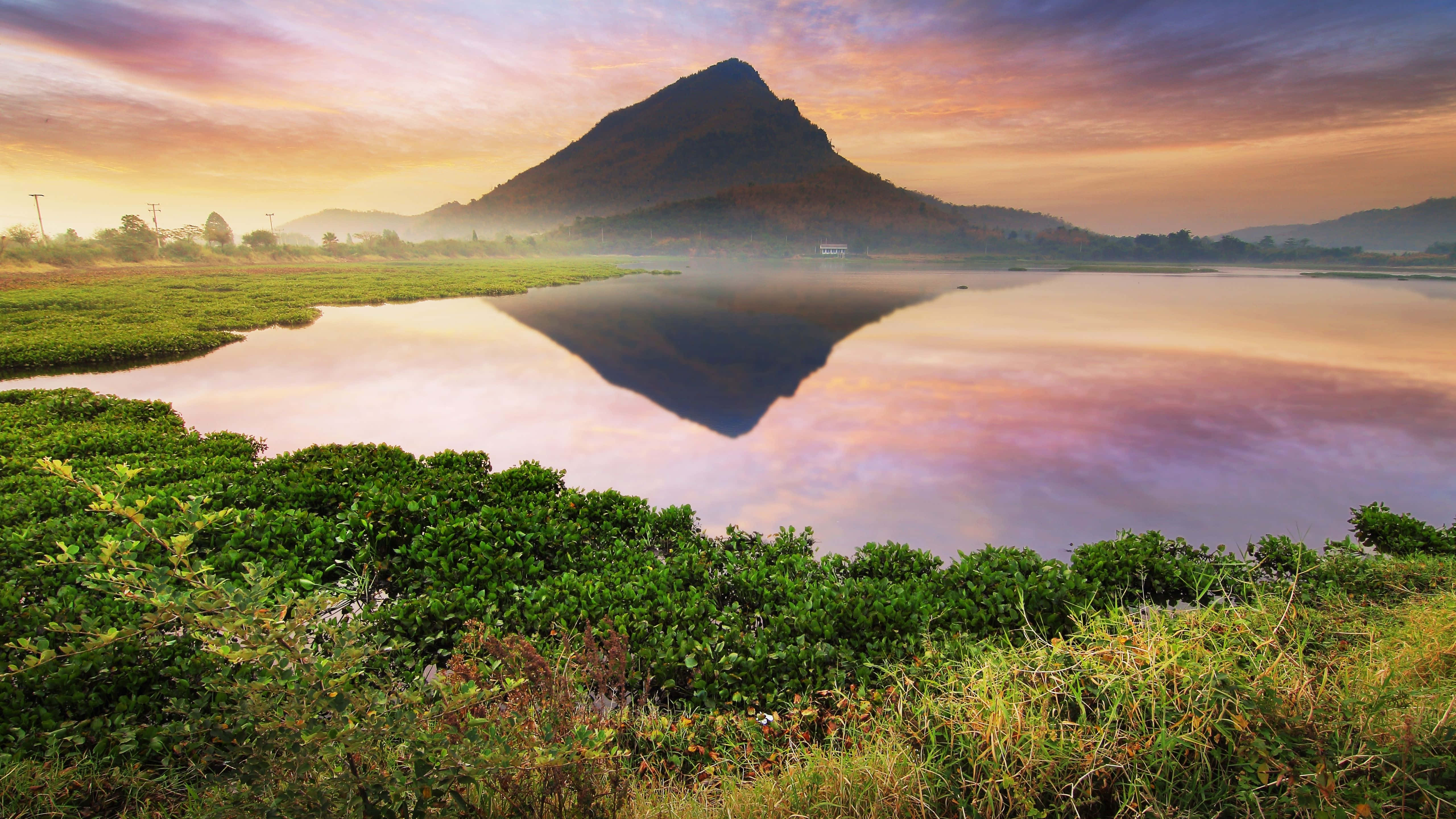 5120x2880, mountain, water, 5K Desktop Wallpaper