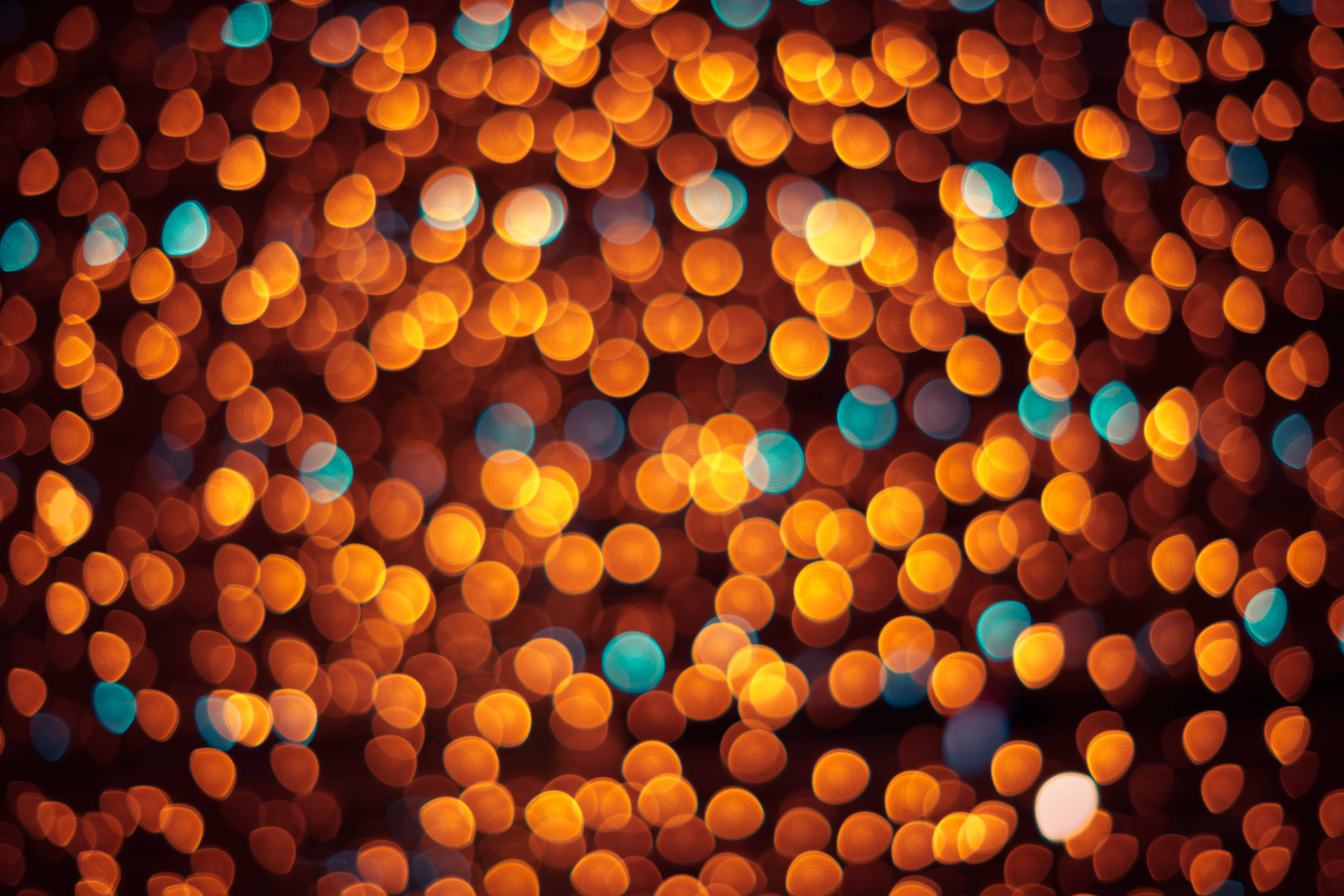5K HD, bokeh, glowing orange, 5K Desktop Wallpaper