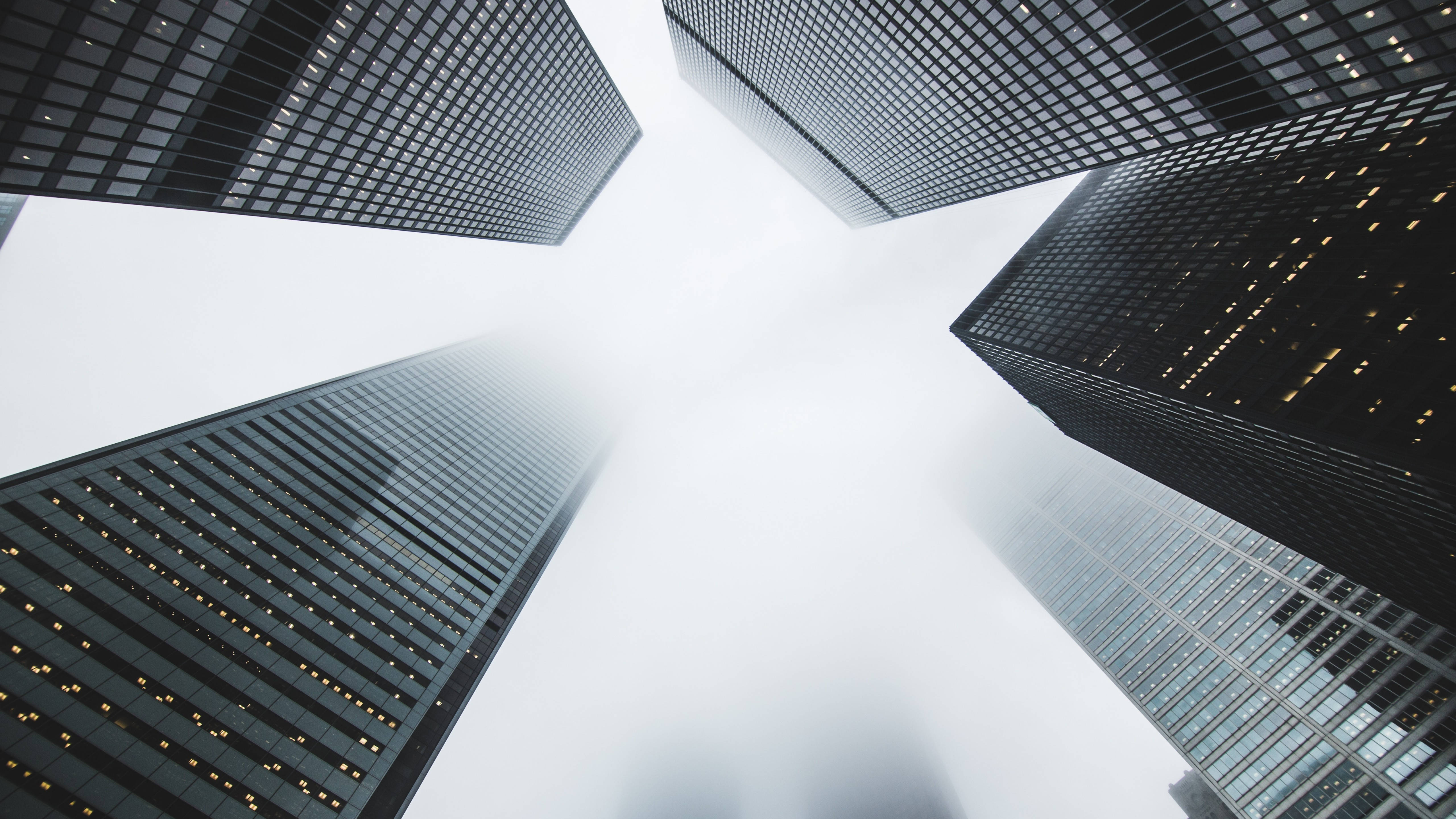 5K HD, low angle, skyscrapers, 5K Desktop Wallpaper